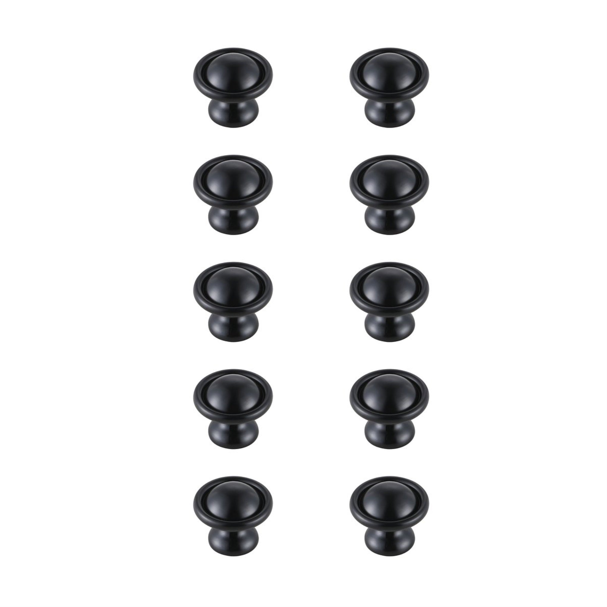 Kadea 1.2 Diameter Matte Black Mushroom Knob Multipack (Set Of 10)