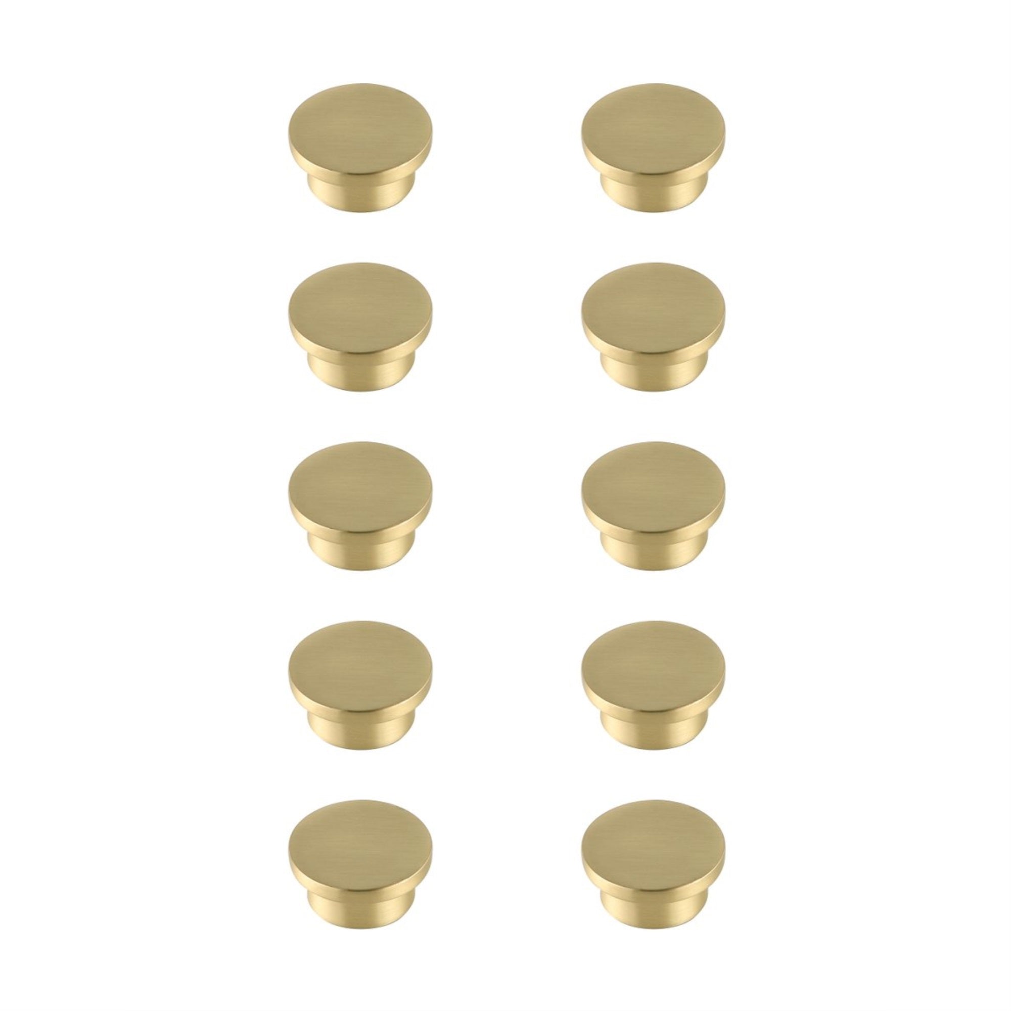 Trovon 1.6 Diameter Brushed Gold Oversize Round Knob Multipack (Set Of 10)