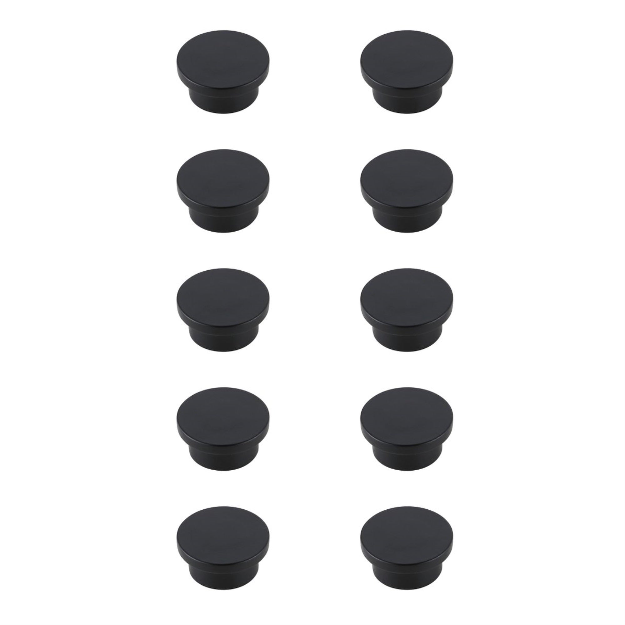 Trovon 1.6 Diameter Matte Black Oversize Round Knob Multipack (Set Of 10)