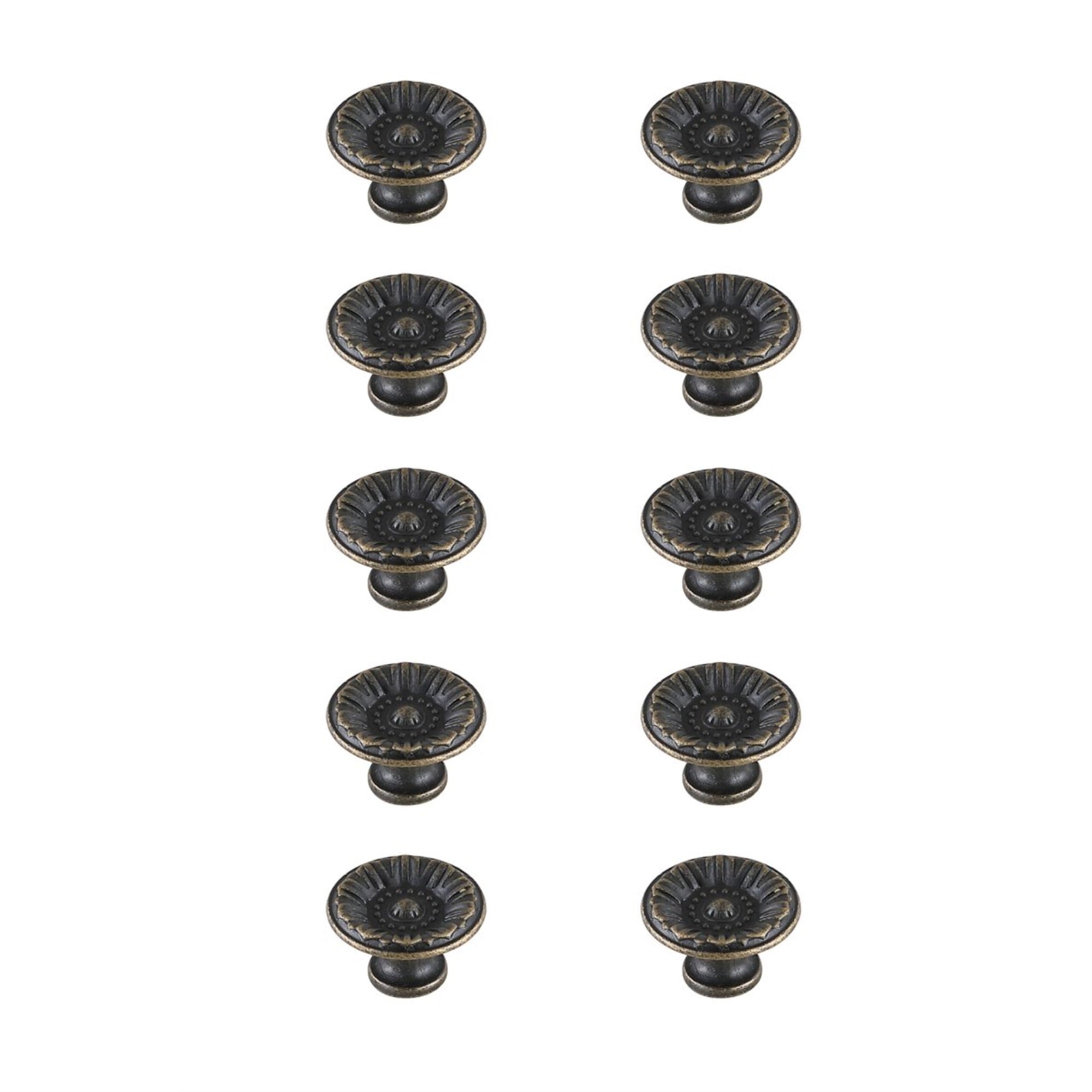 Corio 1.1 Diameter Antique Bronze Mushroom Knob Multipack (Set Of 10)
