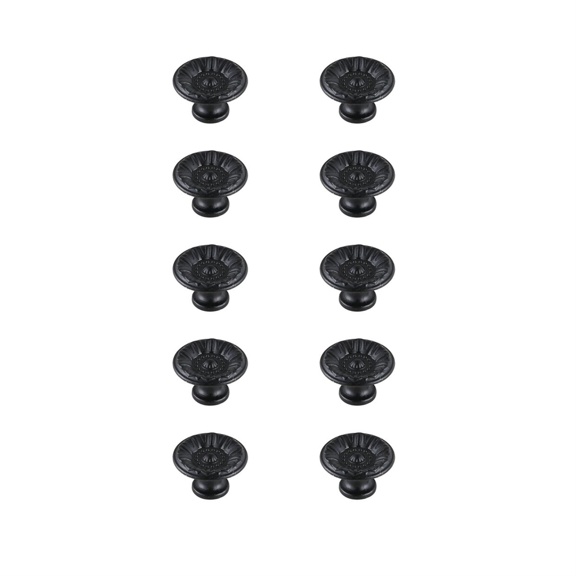 Corio 1.1 Diameter Matte Black Mushroom Knob Multipack (Set Of 10)