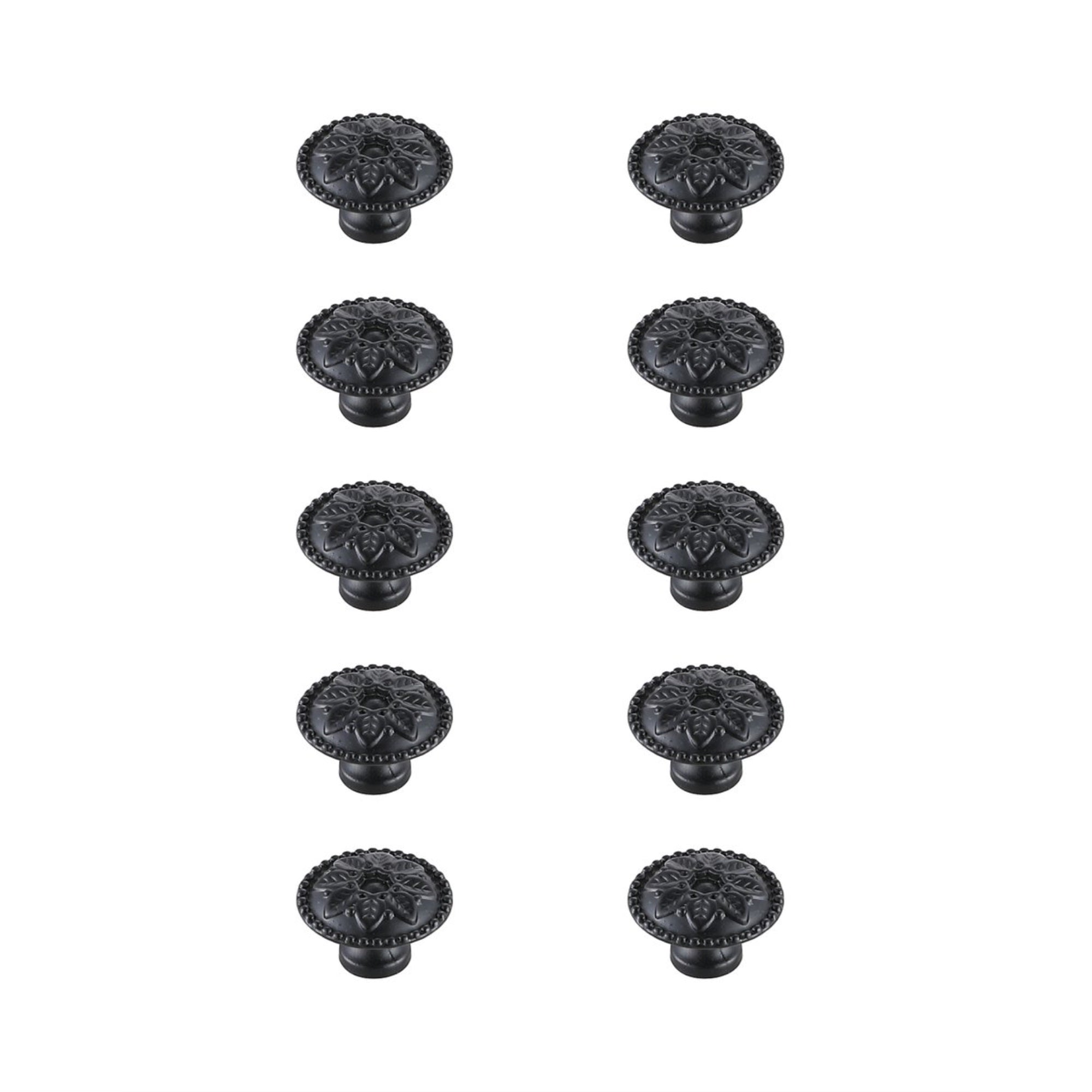 Corio 0.9 Diameter Matte Black Mushroom Knob Multipack (Set Of 10)