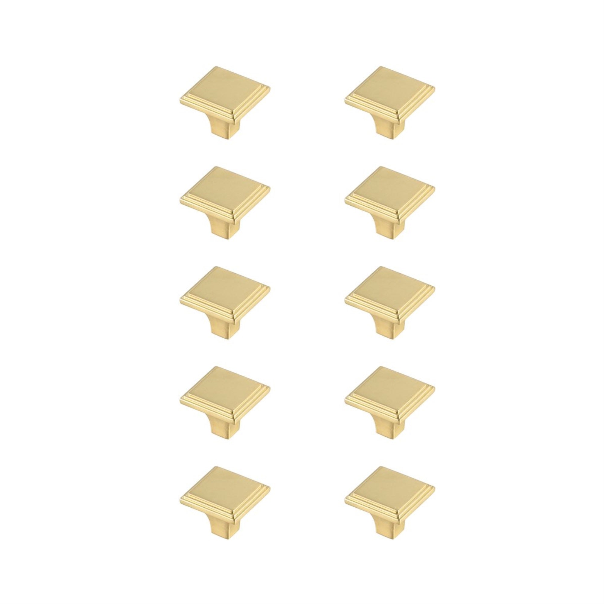 Wilow 1 Brushed Gold Square Knob Multipack (Set Of 10)