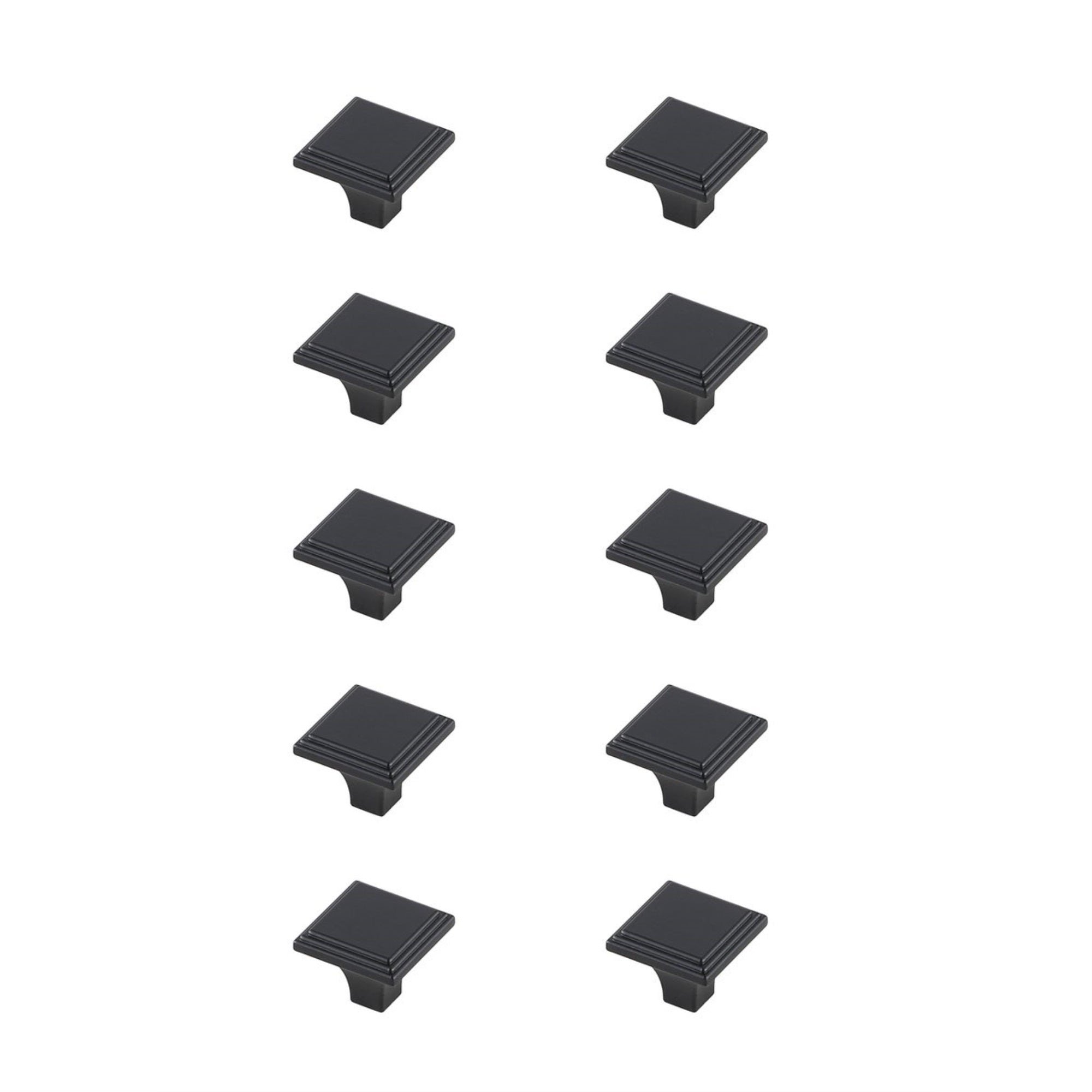 Wilow 1 Matte Black Square Knob Multipack (Set Of 10)