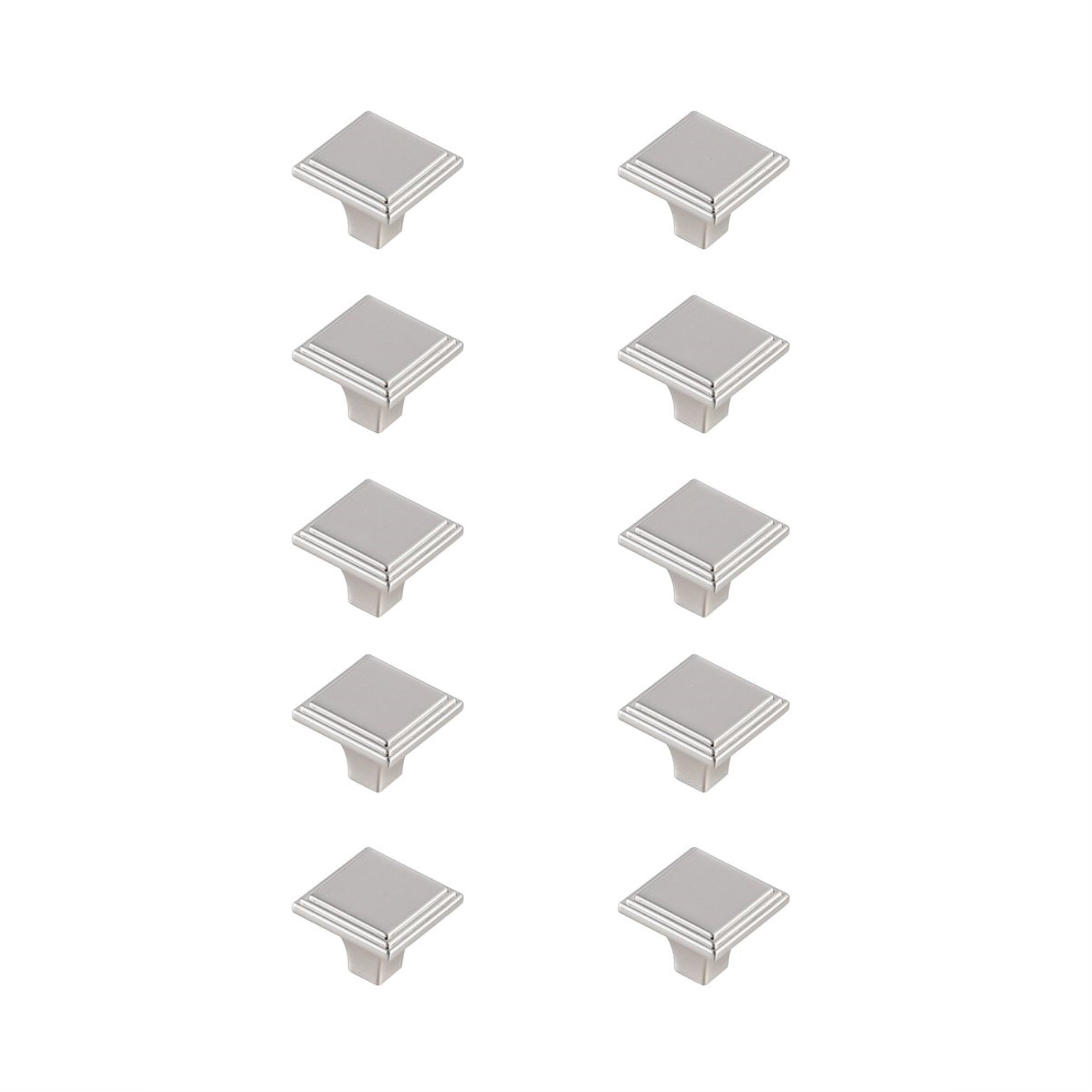 Wilow 1 Brushed Nickel Square Knob Multipack (Set Of 10)