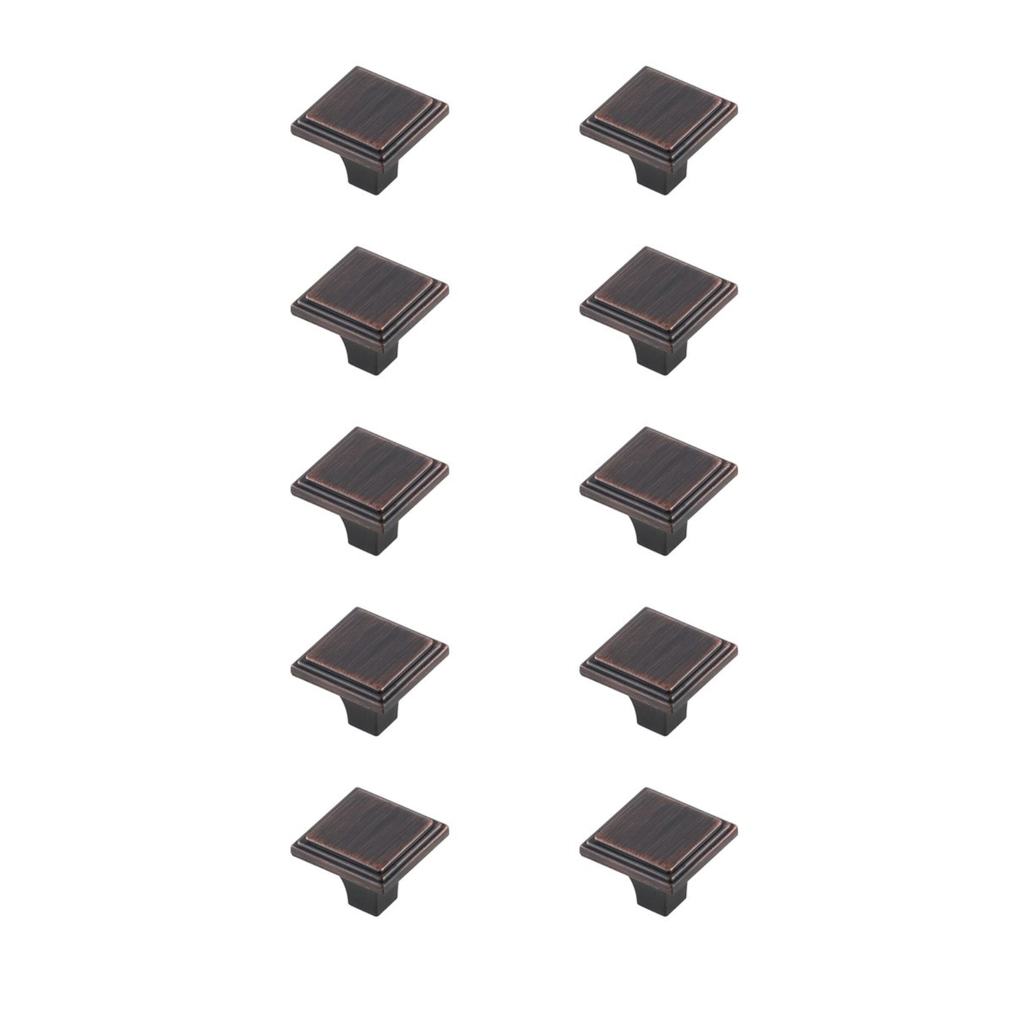 Wilow 1 Oil-Rubbed Bronze Square Knob Multipack (Set Of 10)