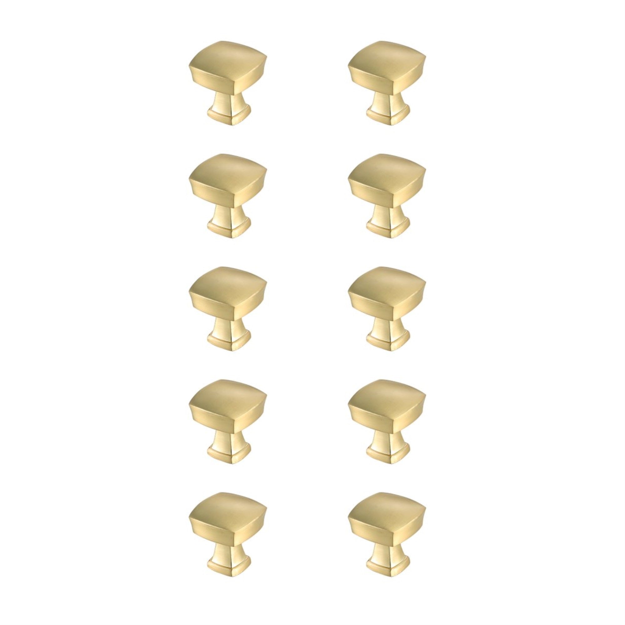 Irvin 1.3 Brushed Gold Square Knob Multipack (Set Of 10)