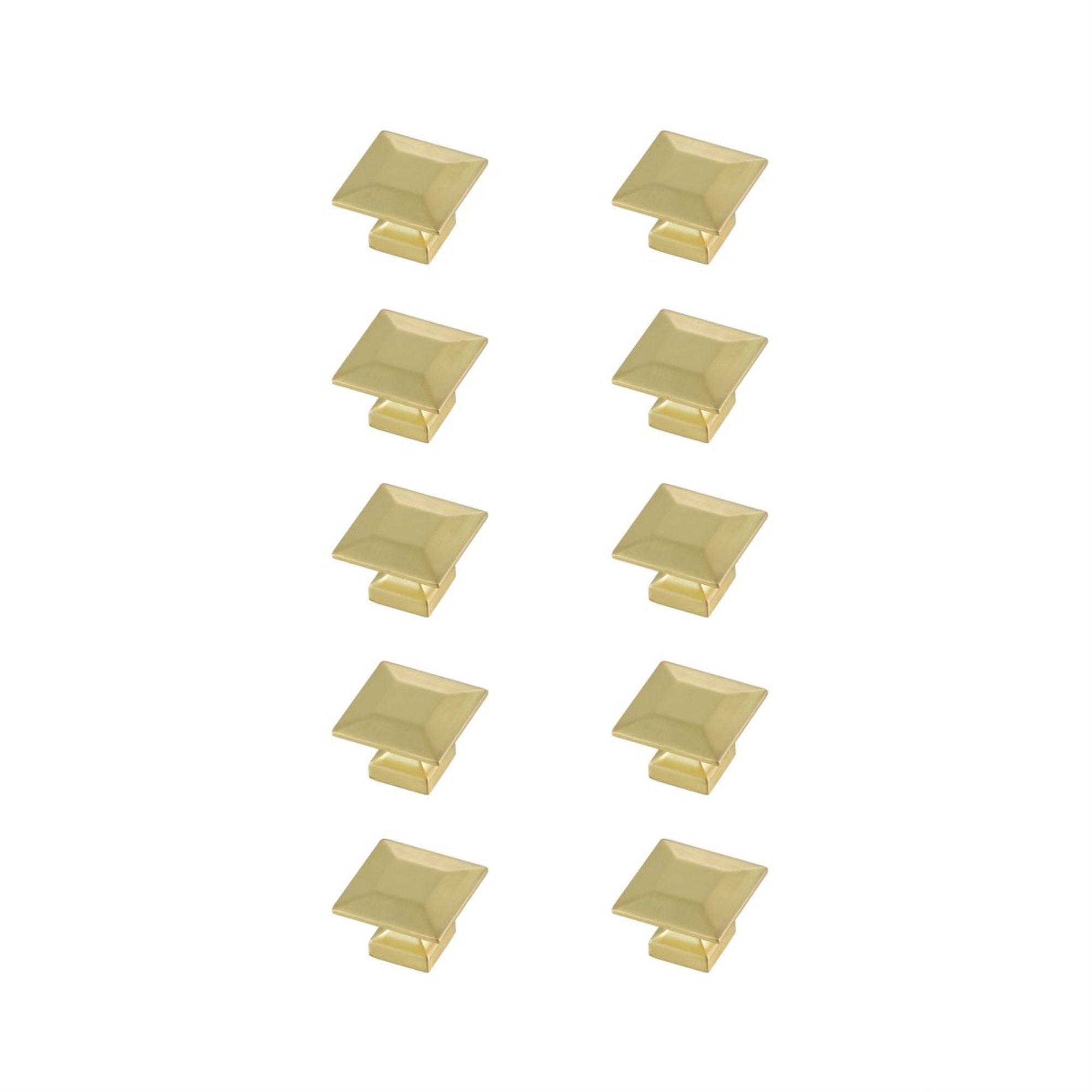 Cecil 1.3 Brushed Gold Square Knob Multipack (Set Of 10)