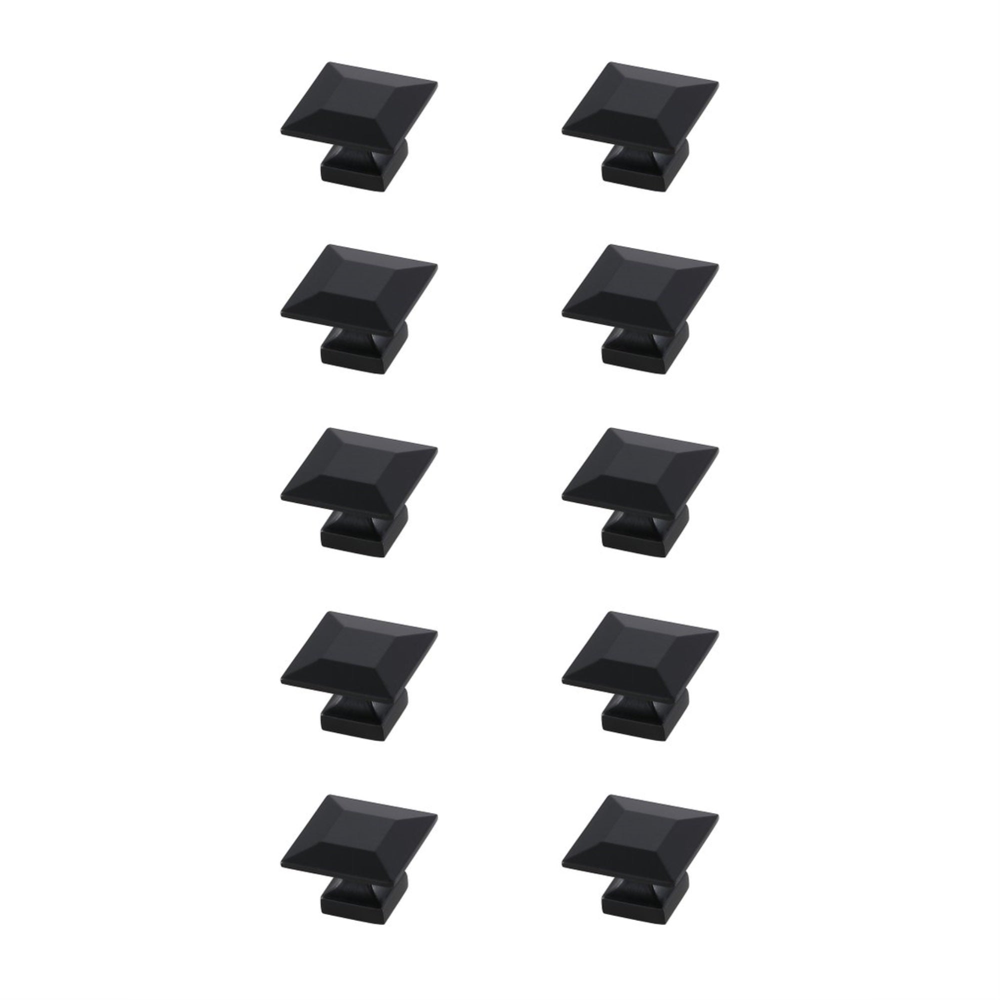 Cecil 1.3 Matte Black Square Knob Multipack (Set Of 10)
