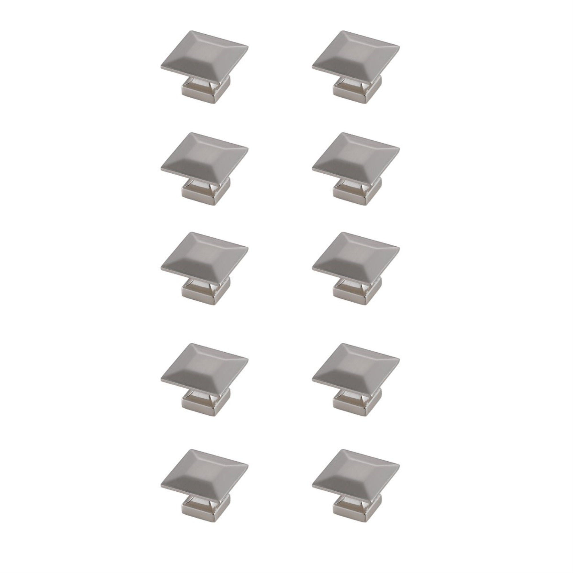 Cecil 1.3 Brushed Nickel Square Knob Multipack (Set Of 10)