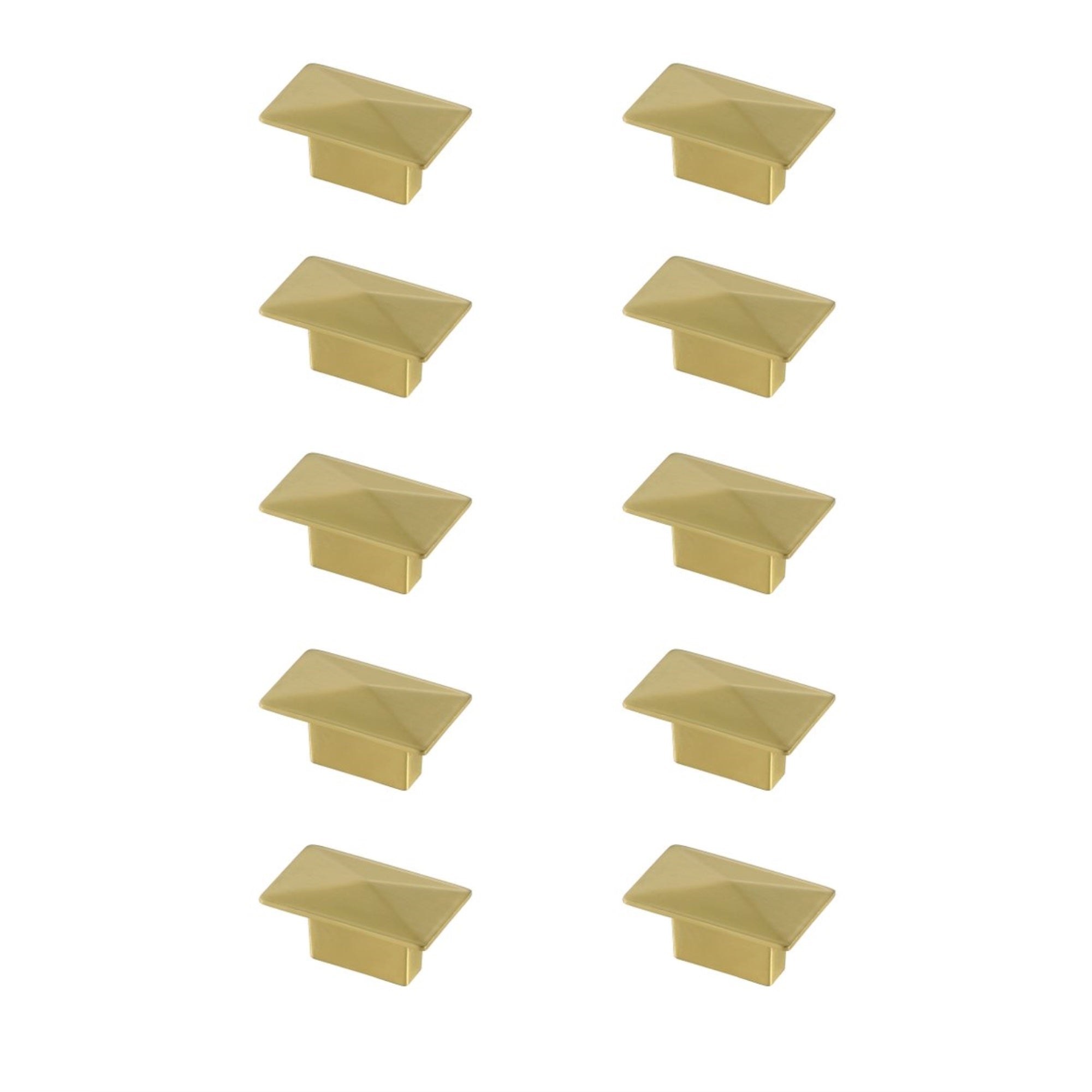 Perry 2 Brushed Gold Rectangle Knob Multipack (Set Of 10)