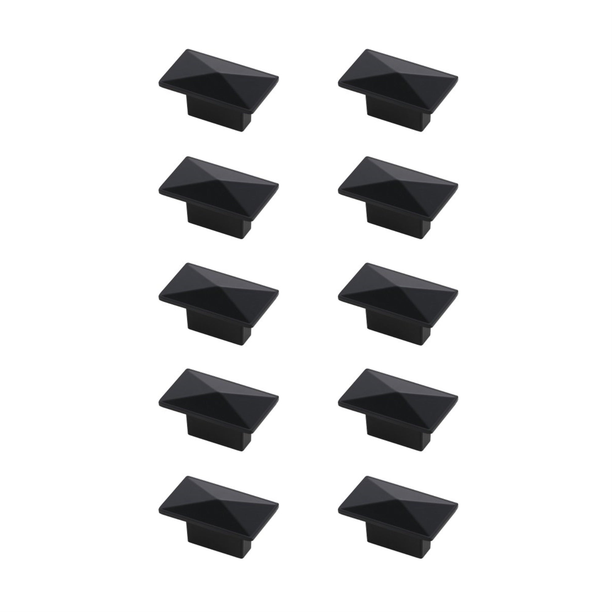 Perry 2 Matte Black Rectangle Knob Multipack (Set Of 10)