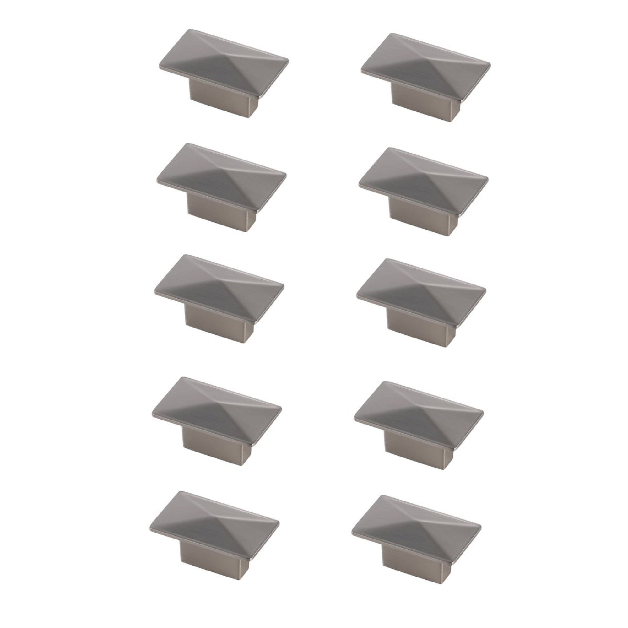 Perry 2 Brushed Nickel Rectangle Knob Multipack (Set Of 10)