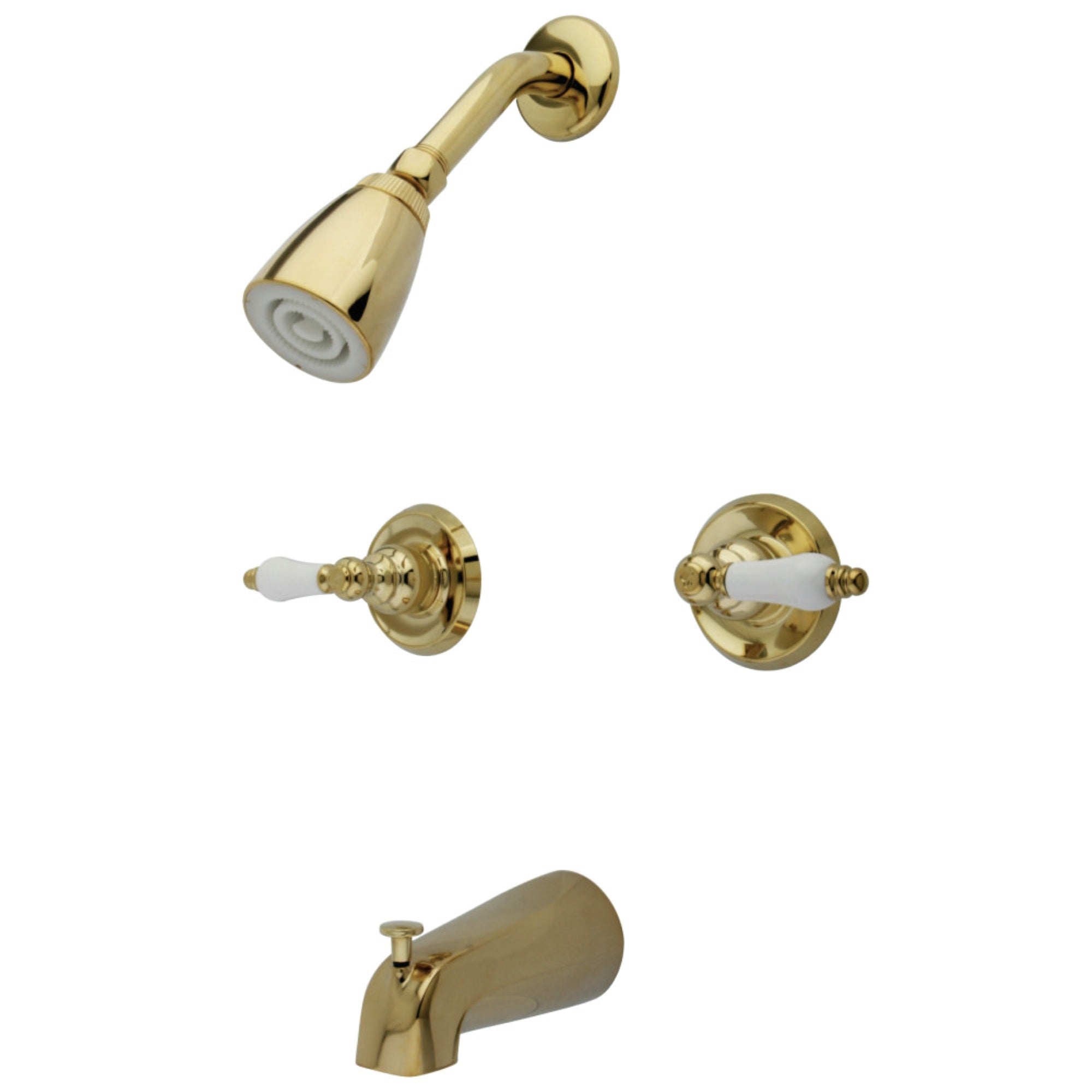 Kingston Brass Kb242Pl Tub And Shower Faucet, Polished Brass