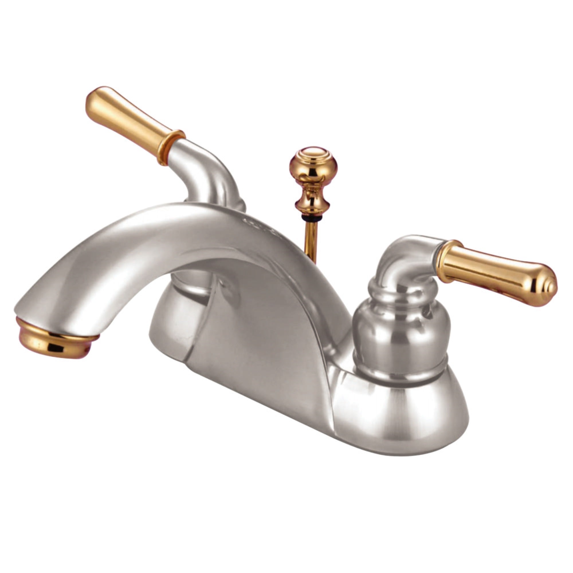 Kingston Brass Kb2629 4 In. Centerset Bathroom Faucet, Brushed Nickel/Polished Brass