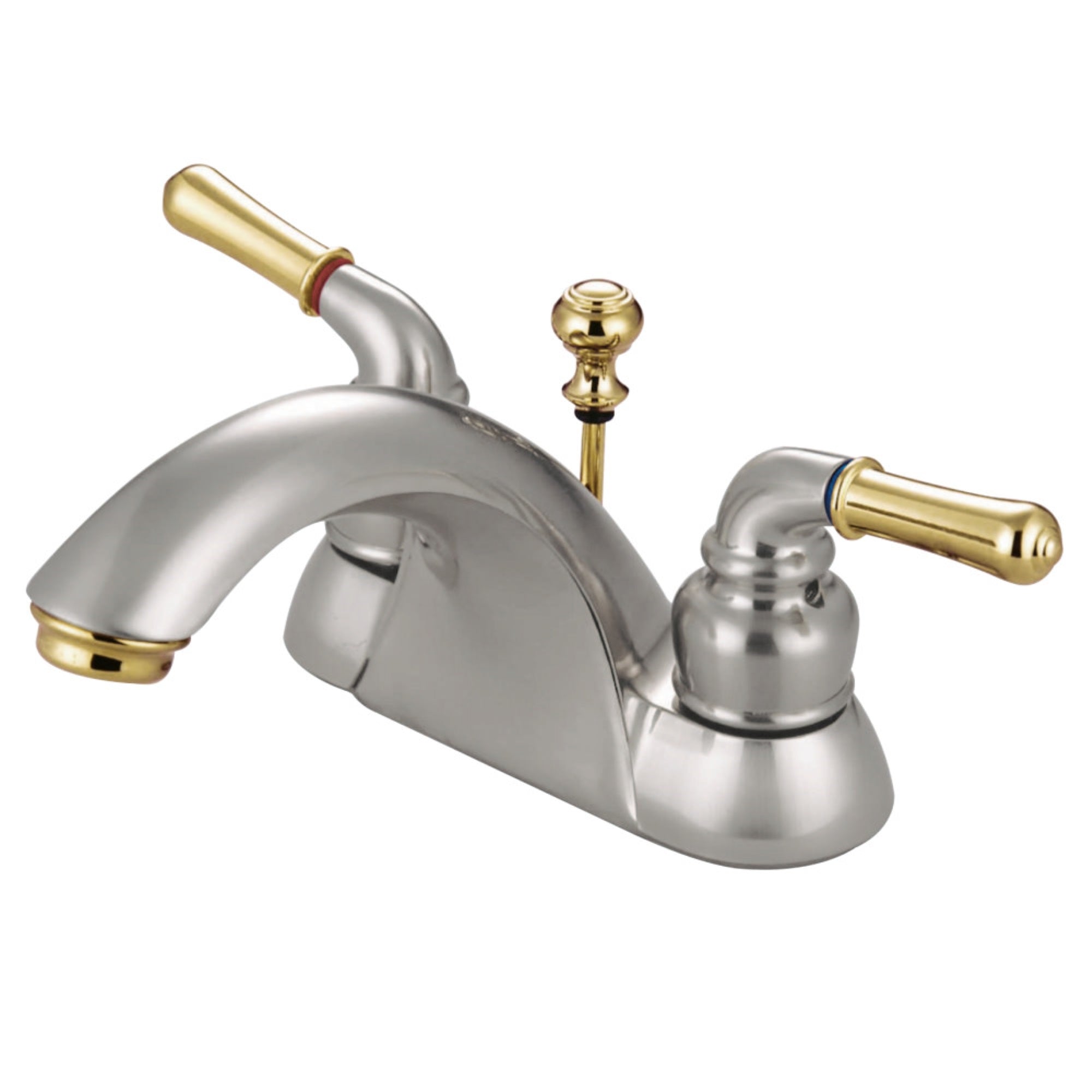 Kingston Brass Kb2629B Naples 4 In. Centerset Bathroom Faucet, Brushed Nickel/Polished Brass