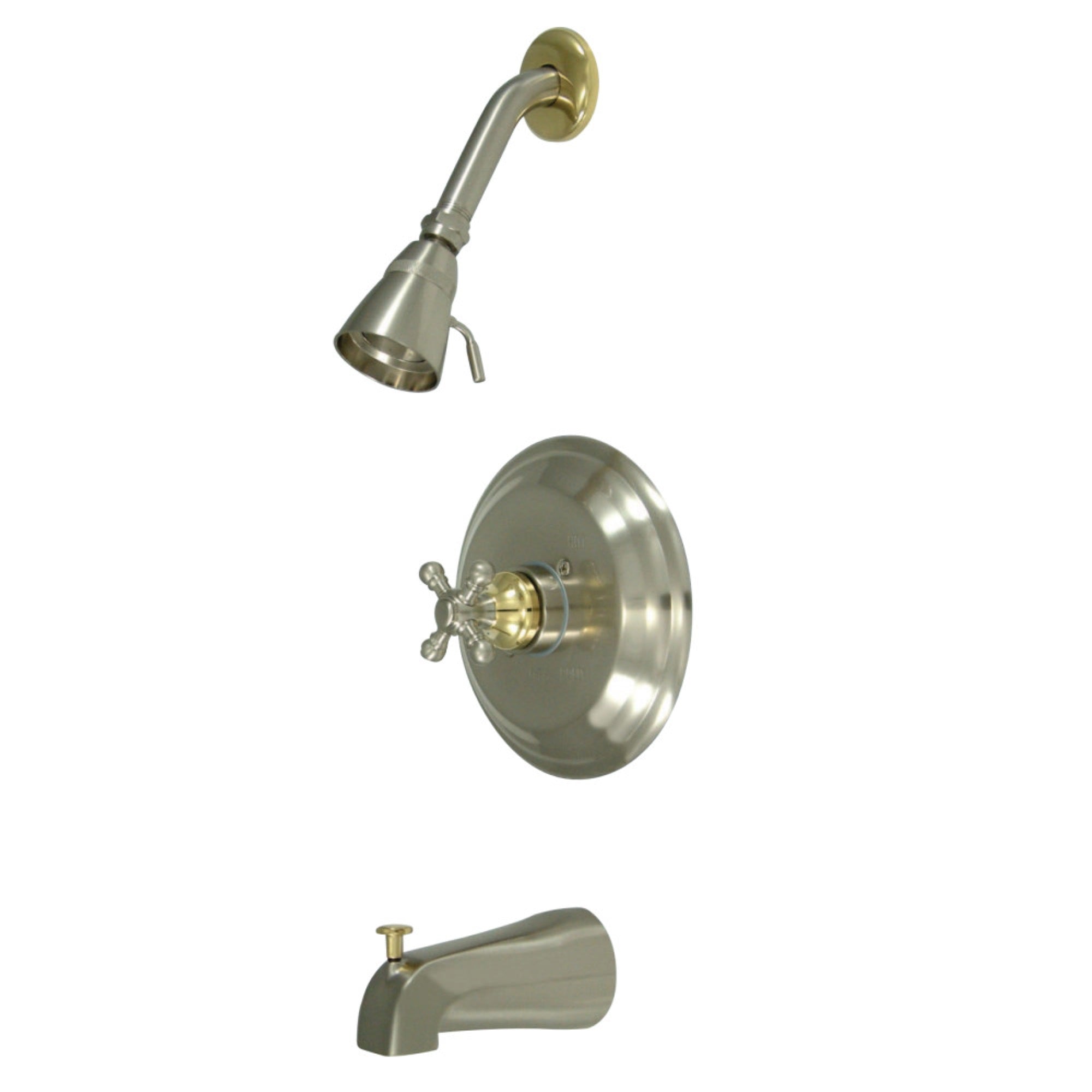 Kingston Brass Kb2639Bx Tub And Shower Faucet, Brushed Nickel/Polished Brass