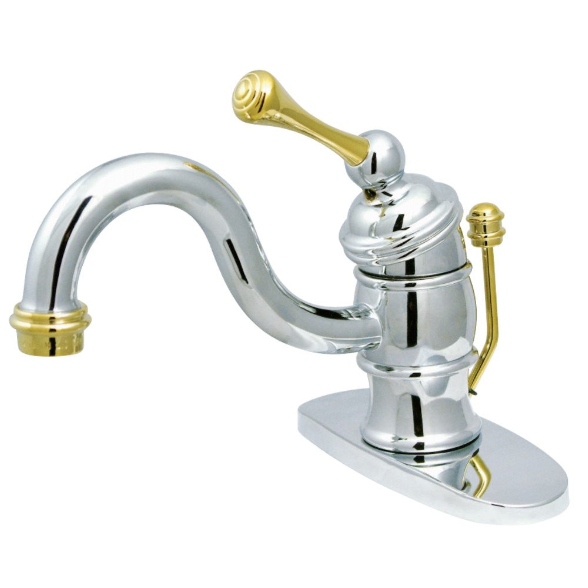 Kingston Brass Kb3404Bl Victorian 4 Centerset Single Handle Bathroom Faucet, Polished Chrome/Polished Brass