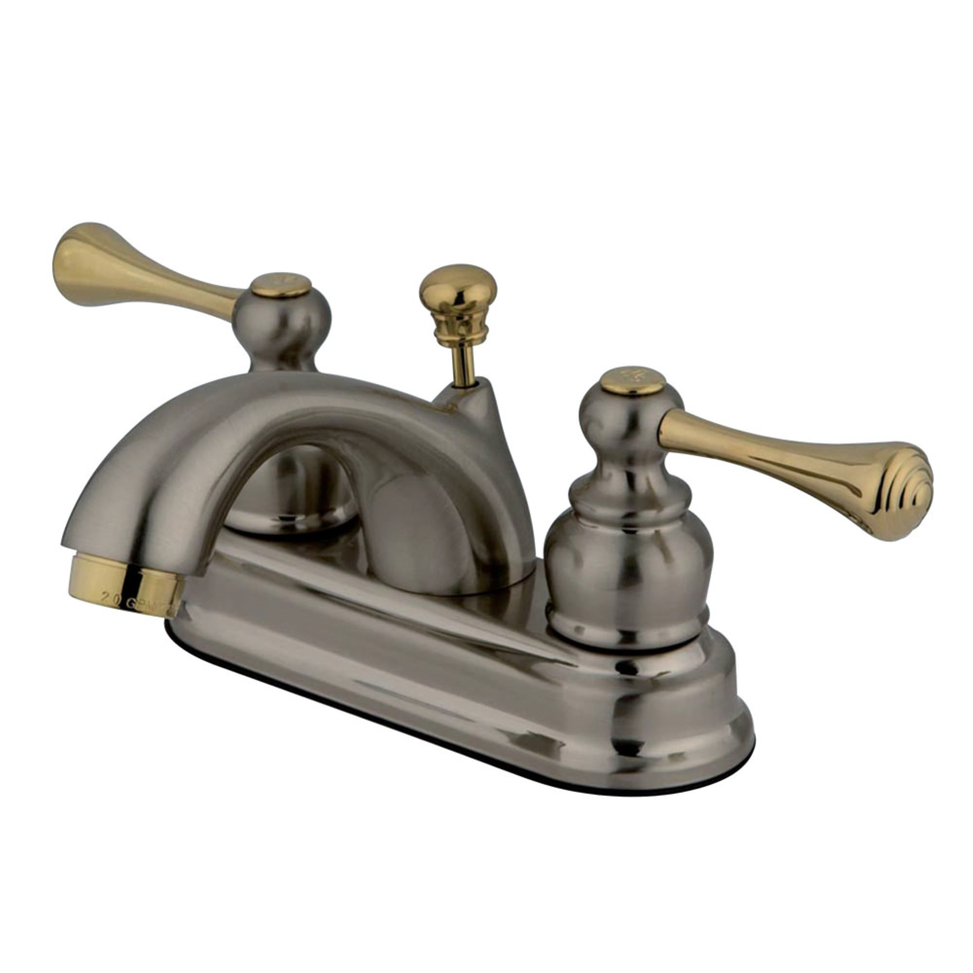 Kingston Brass Kb3609Bl 4 In. Centerset Bathroom Faucet, Brushed Nickel/Polished Brass