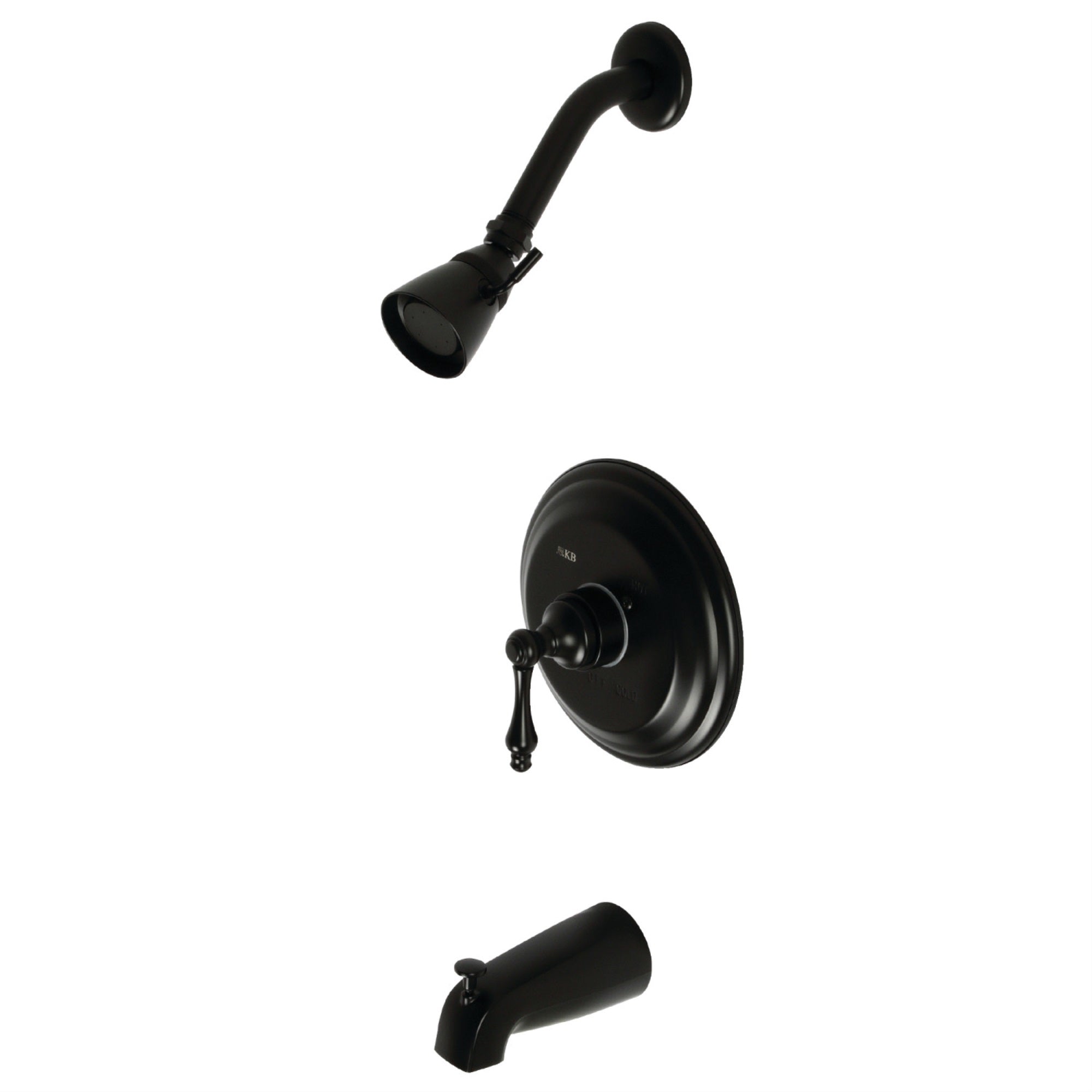 Kingston Brass Kb3630Al Restoration Tub And Shower Faucet, Matte Black