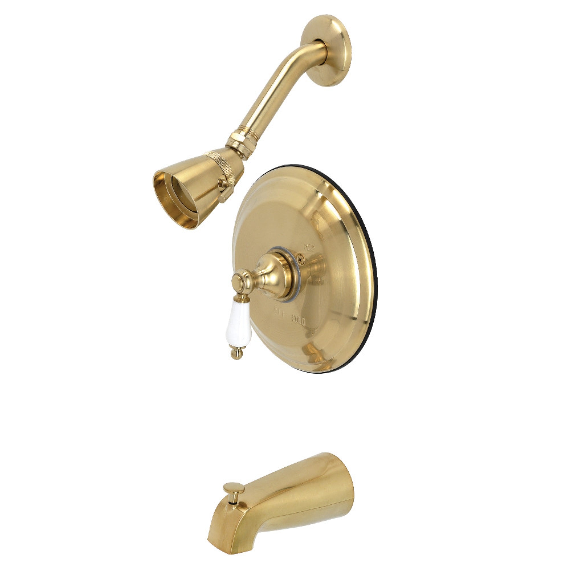 Kingston Brass Kb3637Pl Restoration Tub And Shower Faucet, Brushed Brass