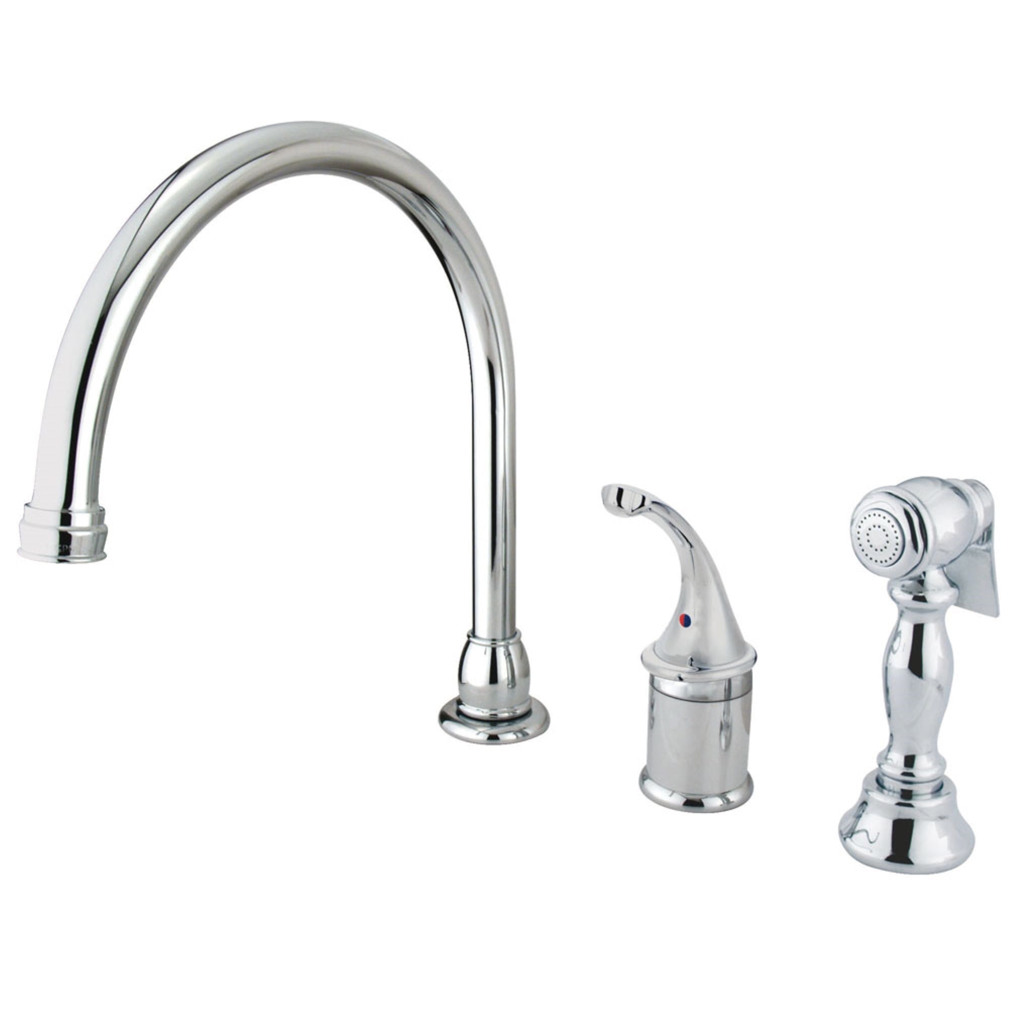 Kingston Brass Kb3811Glbs Widespread Kitchen Faucet, Polished Chrome