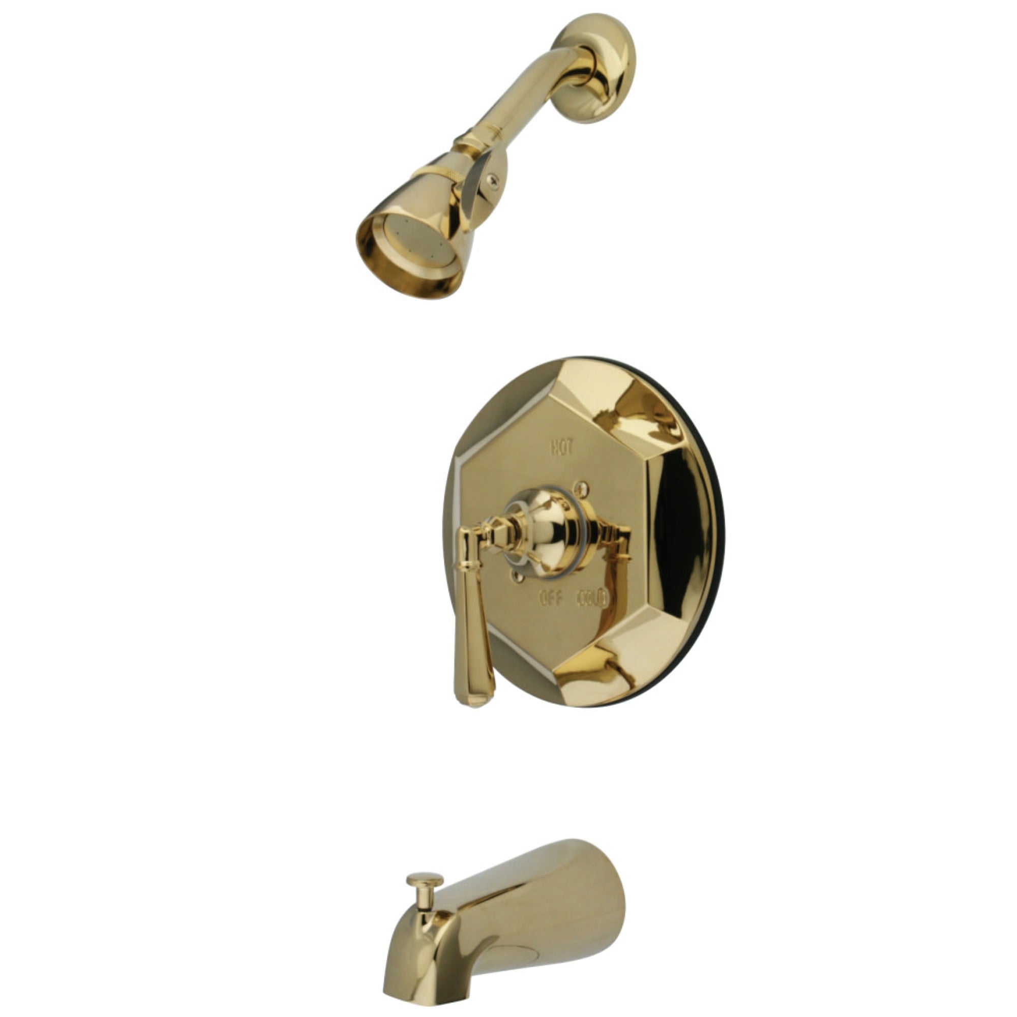 Kingston Brass Kb4632Hl Tub And Shower Faucet, Polished Brass