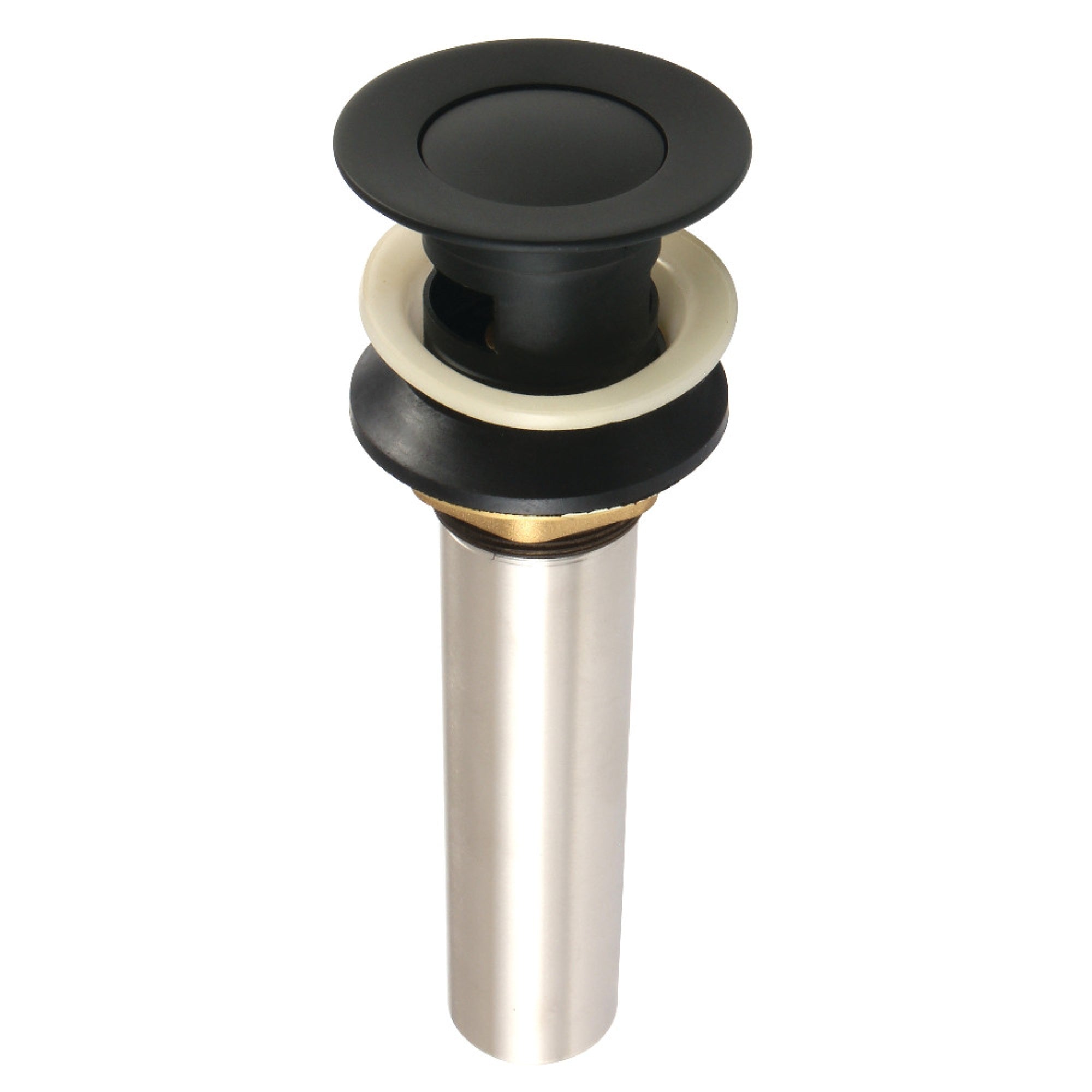 Kingston Brass Kb6000 Complement Push-Up Drain With Overflow, Matte Black