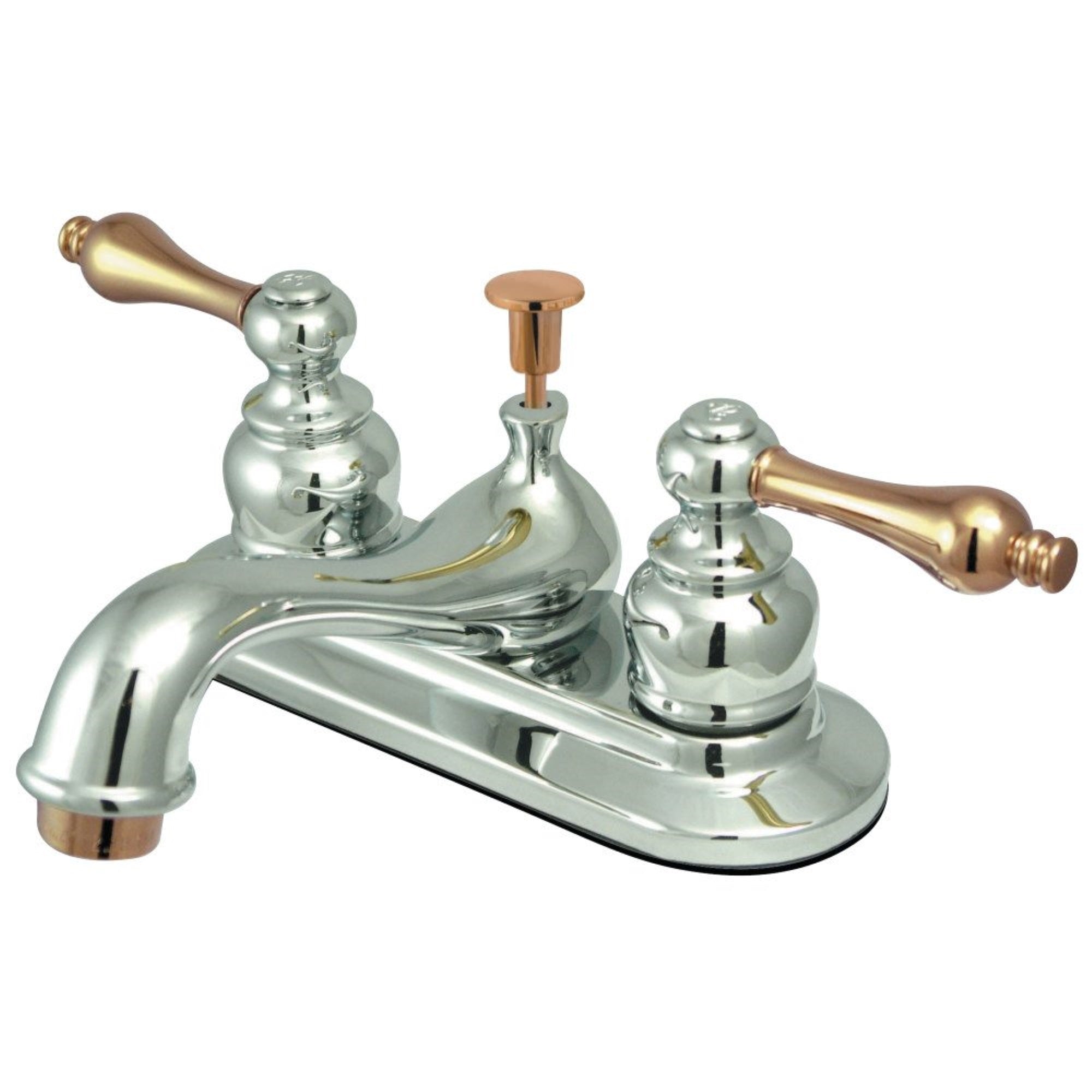 Kingston Brass Kb604Al Restoration 4 In. Centerset Bathroom Faucet, Polished Chrome/Polished Brass