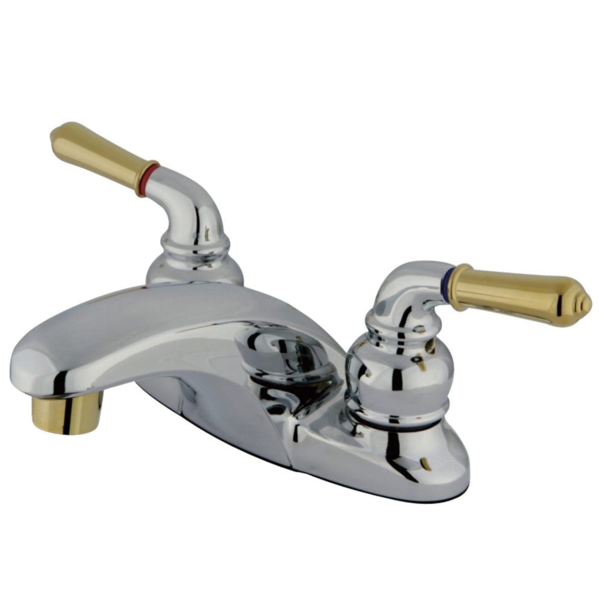 Kingston Brass Kb624Lp 4 In. Centerset Bathroom Faucet, Polished Chrome/Polished Brass
