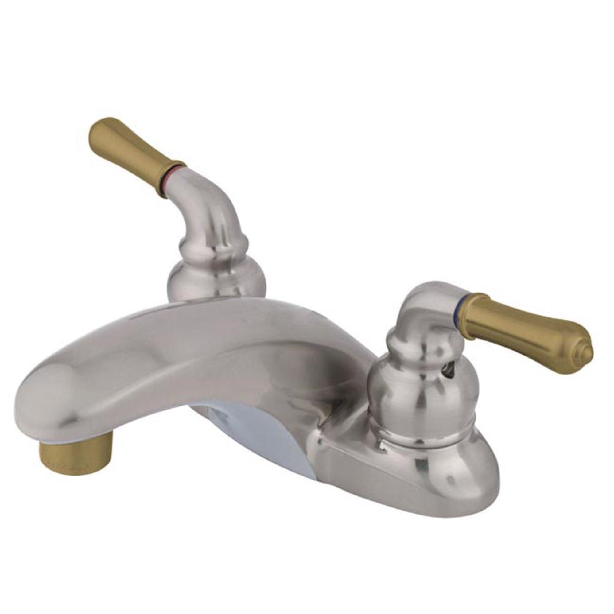 Kingston Brass Kb629Lp 4 In. Centerset Bathroom Faucet, Brushed Nickel/Polished Brass