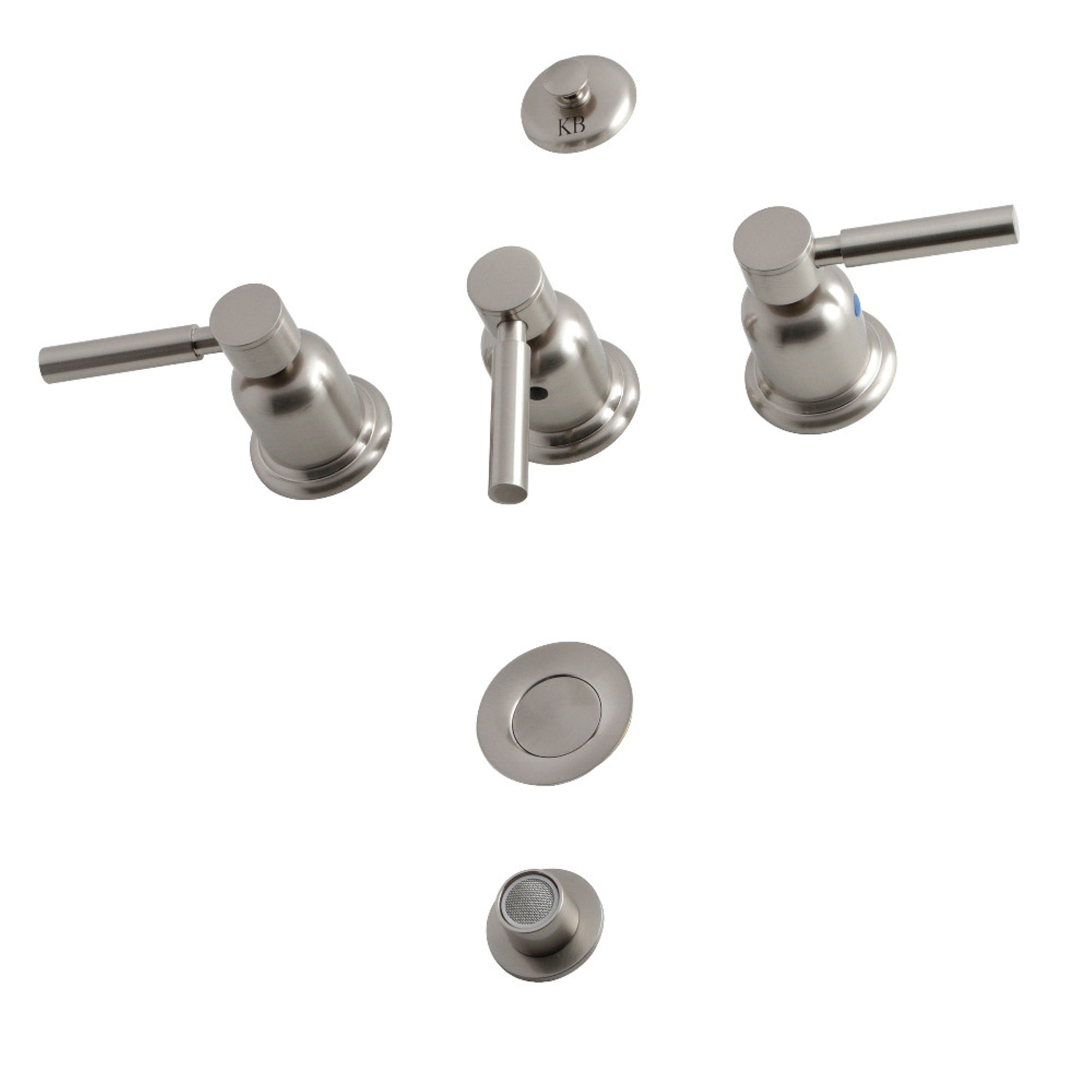 Kingston Brass Concord Kb6328Dl 3-Handle Bidet Faucet, Brushed Nickel