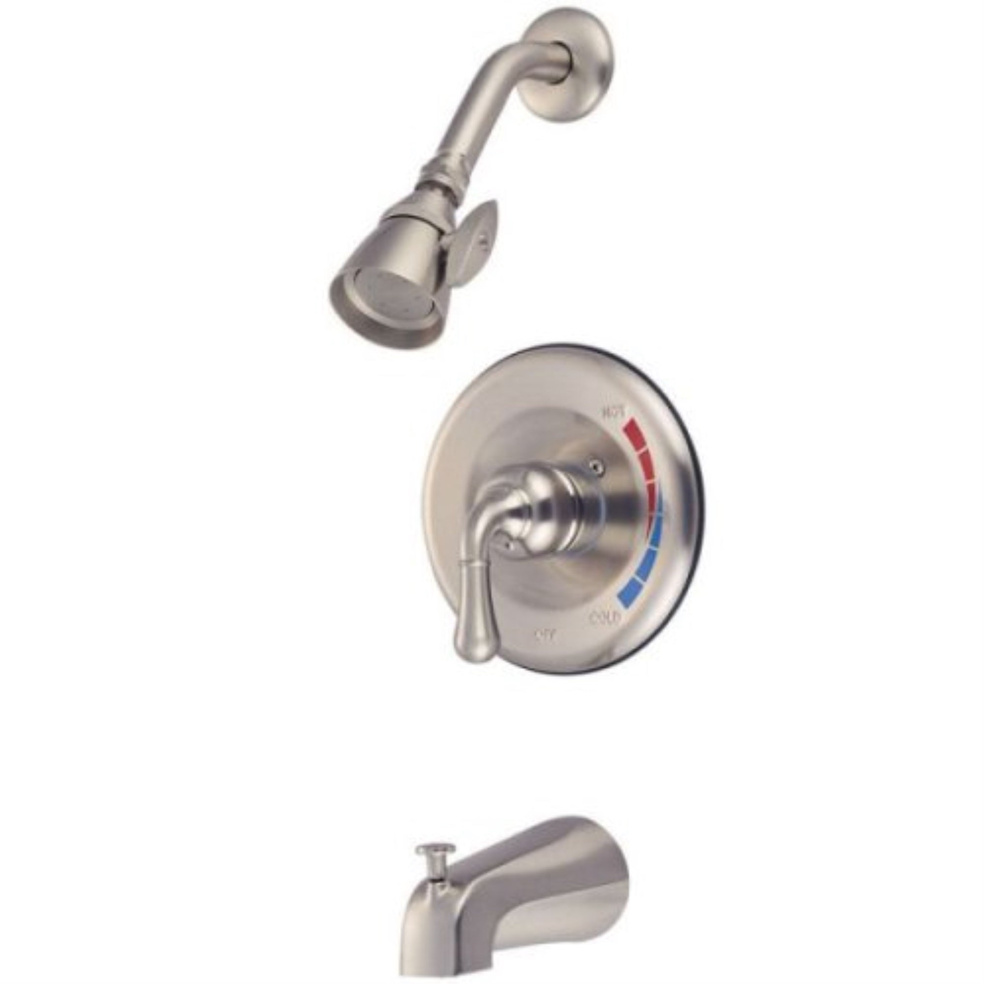 Kingston Brass Kb638 Magellan Tub And Shower Faucet With Single Handle, Brushed Nickel