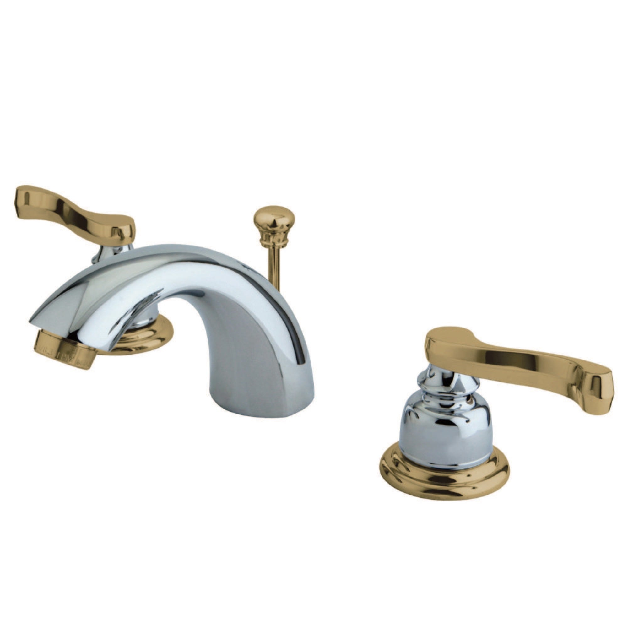 Kingston Brass Kb8954Fl Mini-Widespread Bathroom Faucet, Polished Chrome/Polished Brass