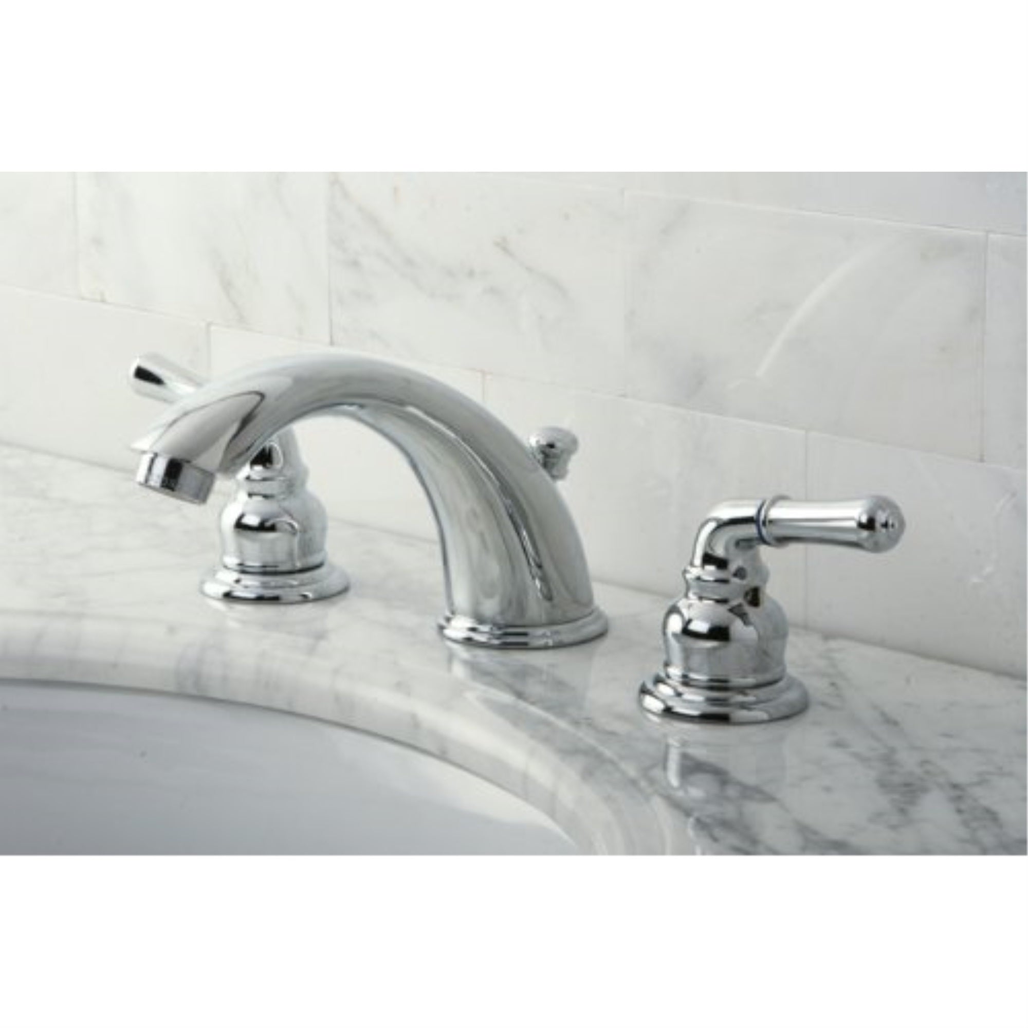 Kingston Brass Kb961 Magellan Widespread Bathroom Faucet With Retail Pop-Up, Polished Chrome