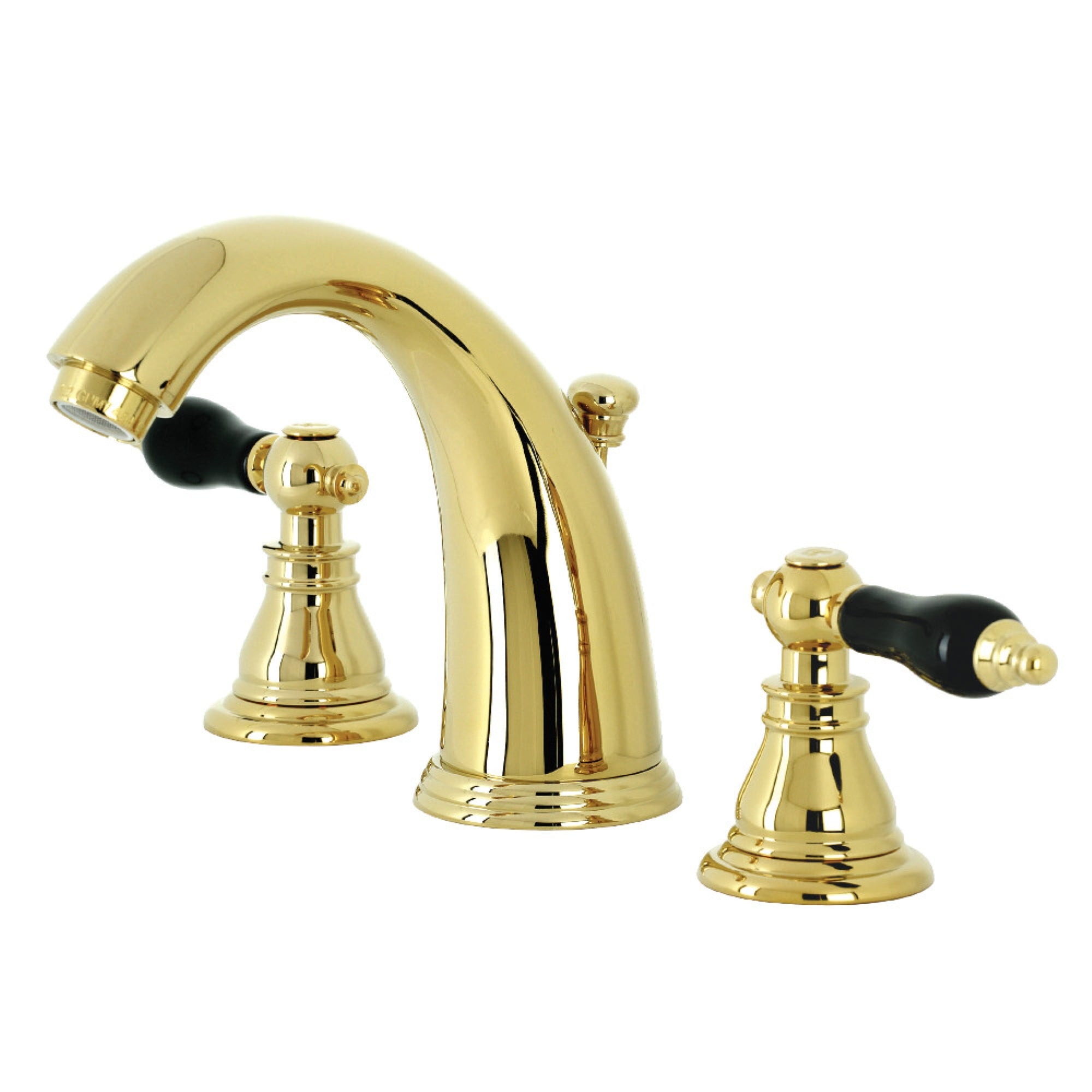 Kingston Brass Kb982Akl Duchess Widespread Bathroom Faucet With Plastic Pop-Up, Polished Brass
