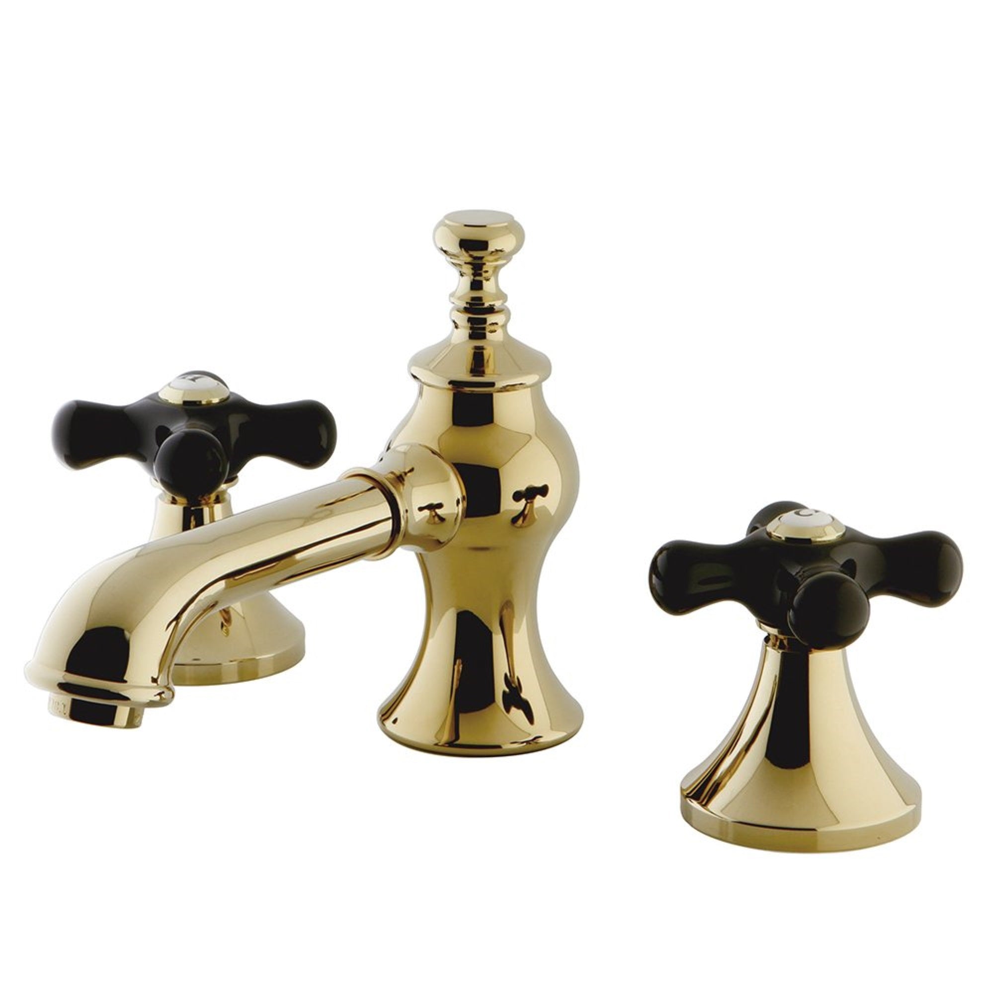 Kingston Brass Kc7062Pkx Duchess Widespread Bathroom Faucet With Brass Pop-Up, Polished Brass