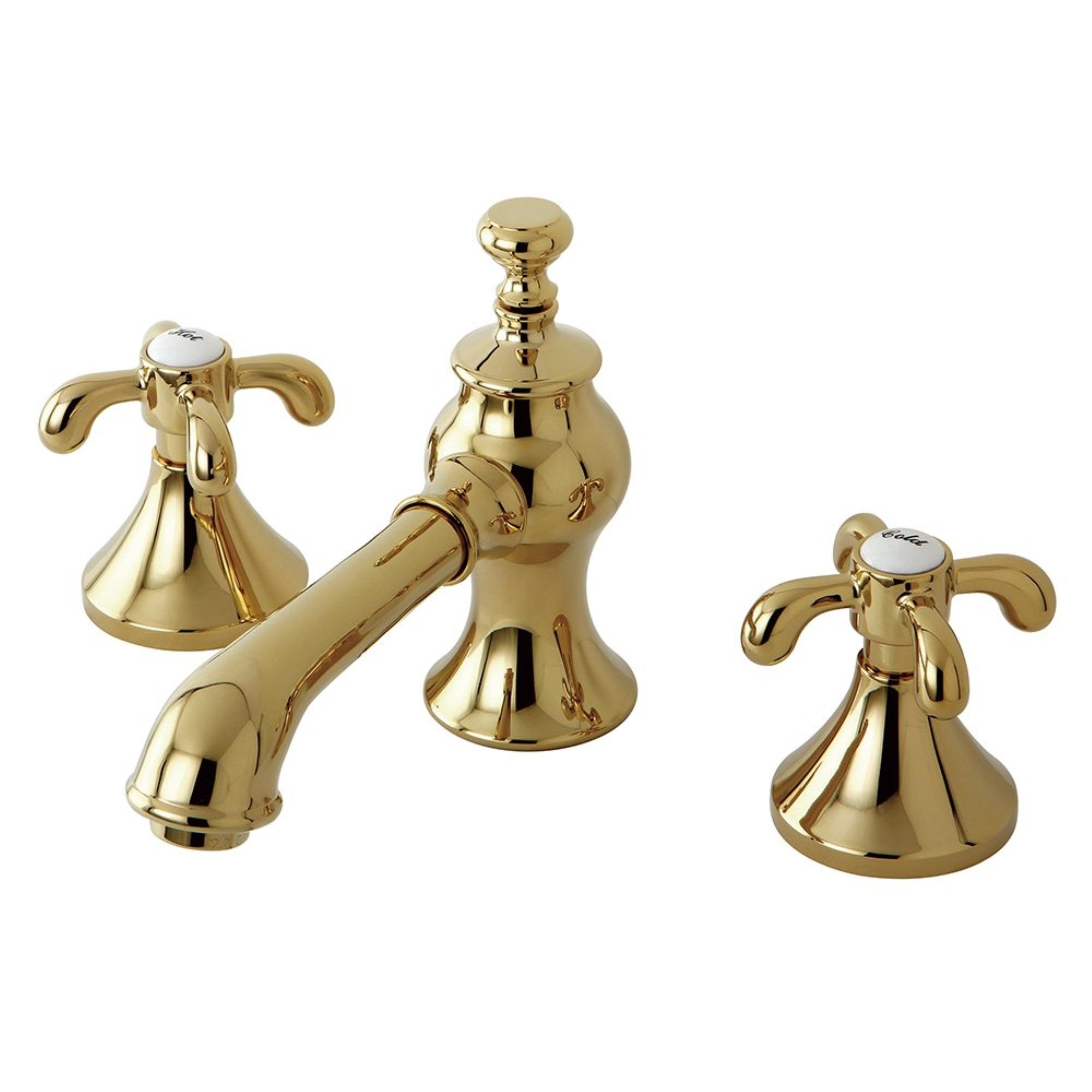 Kingston Brass Kc7062Tx 8 In. Widespread Bathroom Faucet, Polished Brass