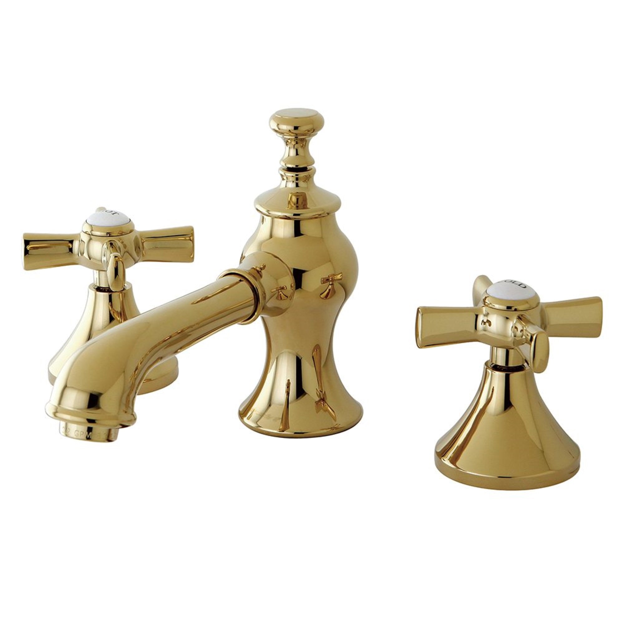 Kingston Brass Kc7062Zx 8 In. Widespread Bathroom Faucet, Polished Brass