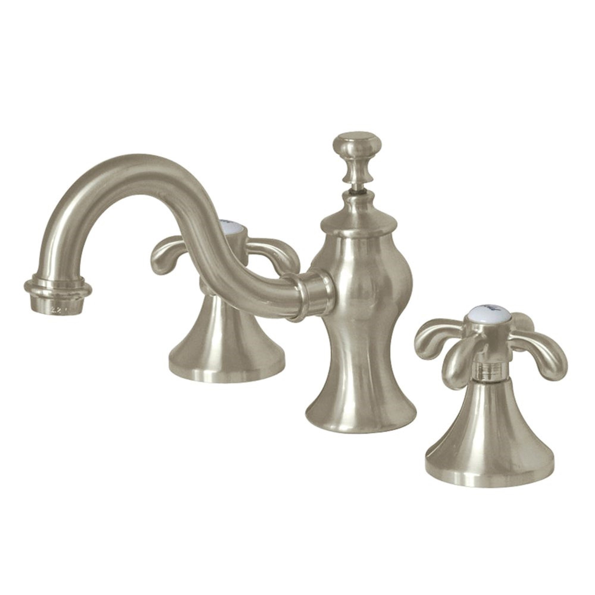 Kingston Brass Kc7168Tx 8 In. Widespread Bathroom Faucet, Brushed Nickel