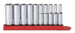 10Pc 1/4 Dr 6Pt Dp Sae Sck Set