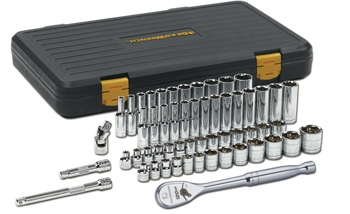 56-Piece 3/8 In. Drive 6-Point Sae/Metric 120Xp Standard And Deep Socket Set