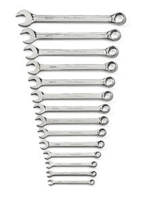 14 Pc. Full Polish Combination Non-Ratcheting Wrench Set,6-19Mm Metric