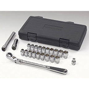 23 Pc. 3/8 Dr. Gearwrench Sae/Metric Xl Pass-Thru Locking Flex Ratchet Set