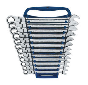 12Pc Met 12Pt Flex-Head Combo Ratcheting Wrench Set W/Free 4Pc Met Flexhead Ratcheting Completer Set