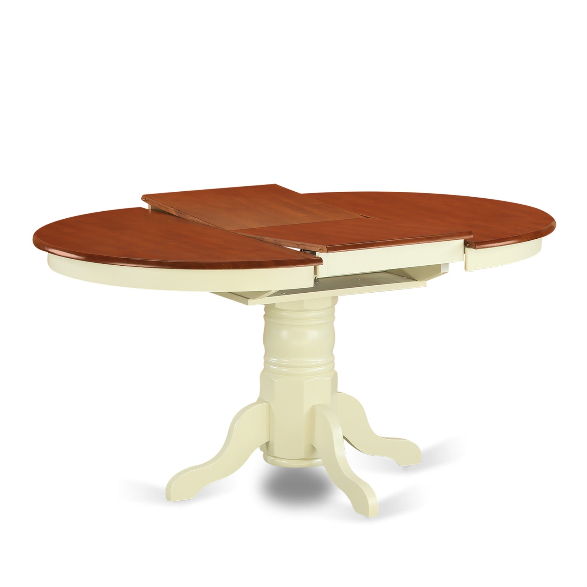 Kean7-Whi-W 7 Pc Kenley Dinette Table With A Leaf And 6 Wood Seat Chairs In Buttermilk And Cherry