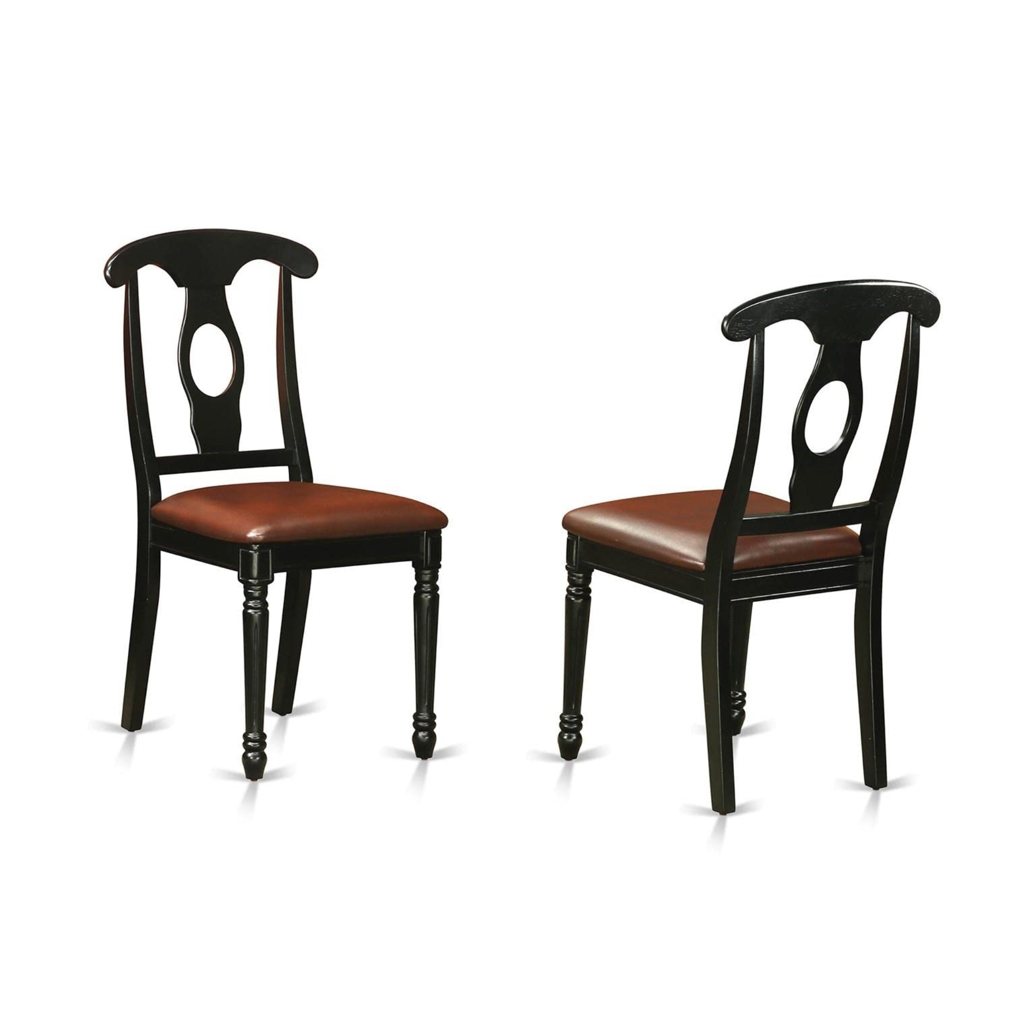 Casafoyer Kec-Blk-Lc Kenley Dining Room Chairs - Faux Leather Upholstered Wood Chairs, Set Of 2, Black