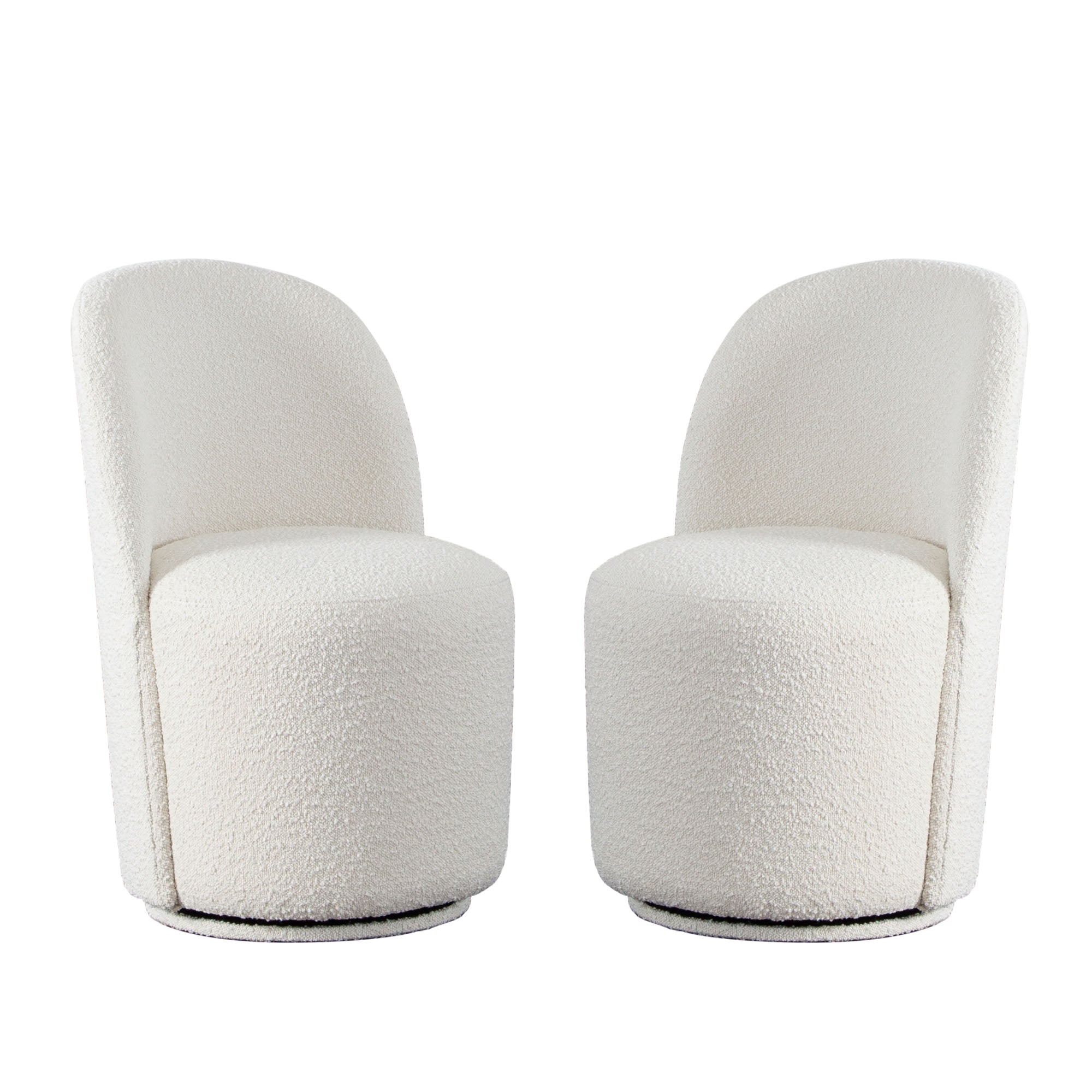 Kendall Dining/Accent Swivel Chair in Ivory Boucle Fabric by Diamond Sofa