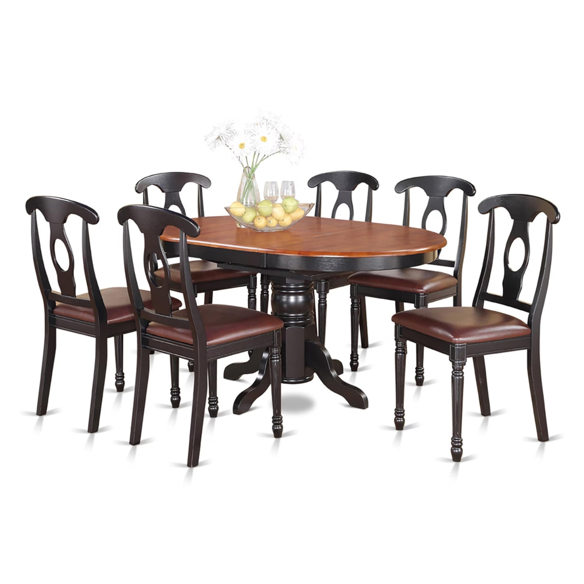 Casafoyer Kenl7-Blk-Lc 7 Piece Modern Dining Table Set Consist Of An ...