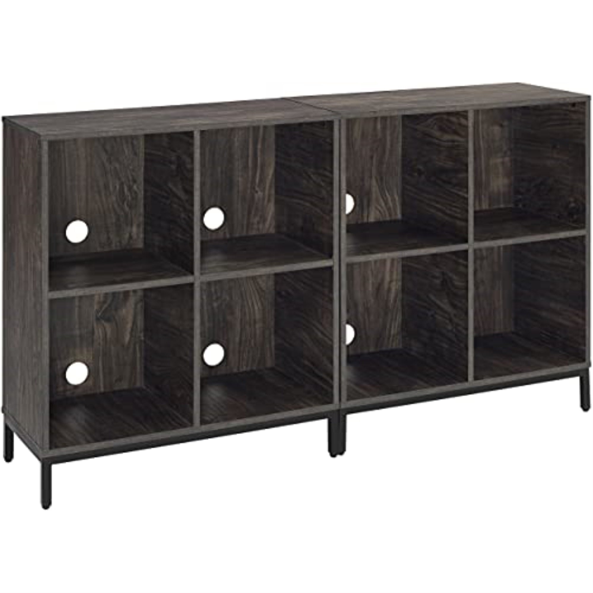 Jacobsen 2Pc Record Storage Cube Bookcase Set- 2 Bookcases